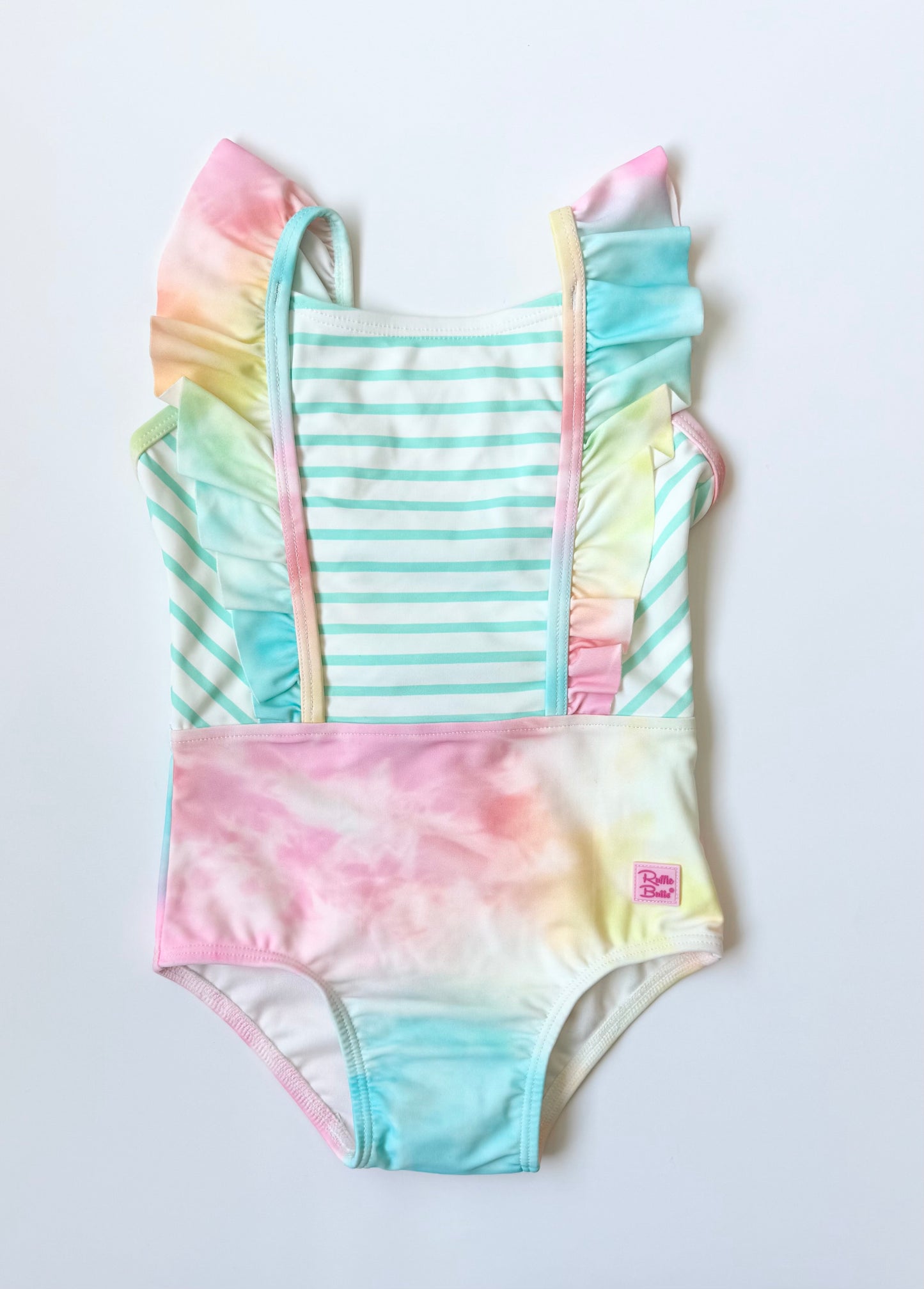 Ruffle Butts Rainbow Tie Dye One Piece Swimsuit - New (2T)