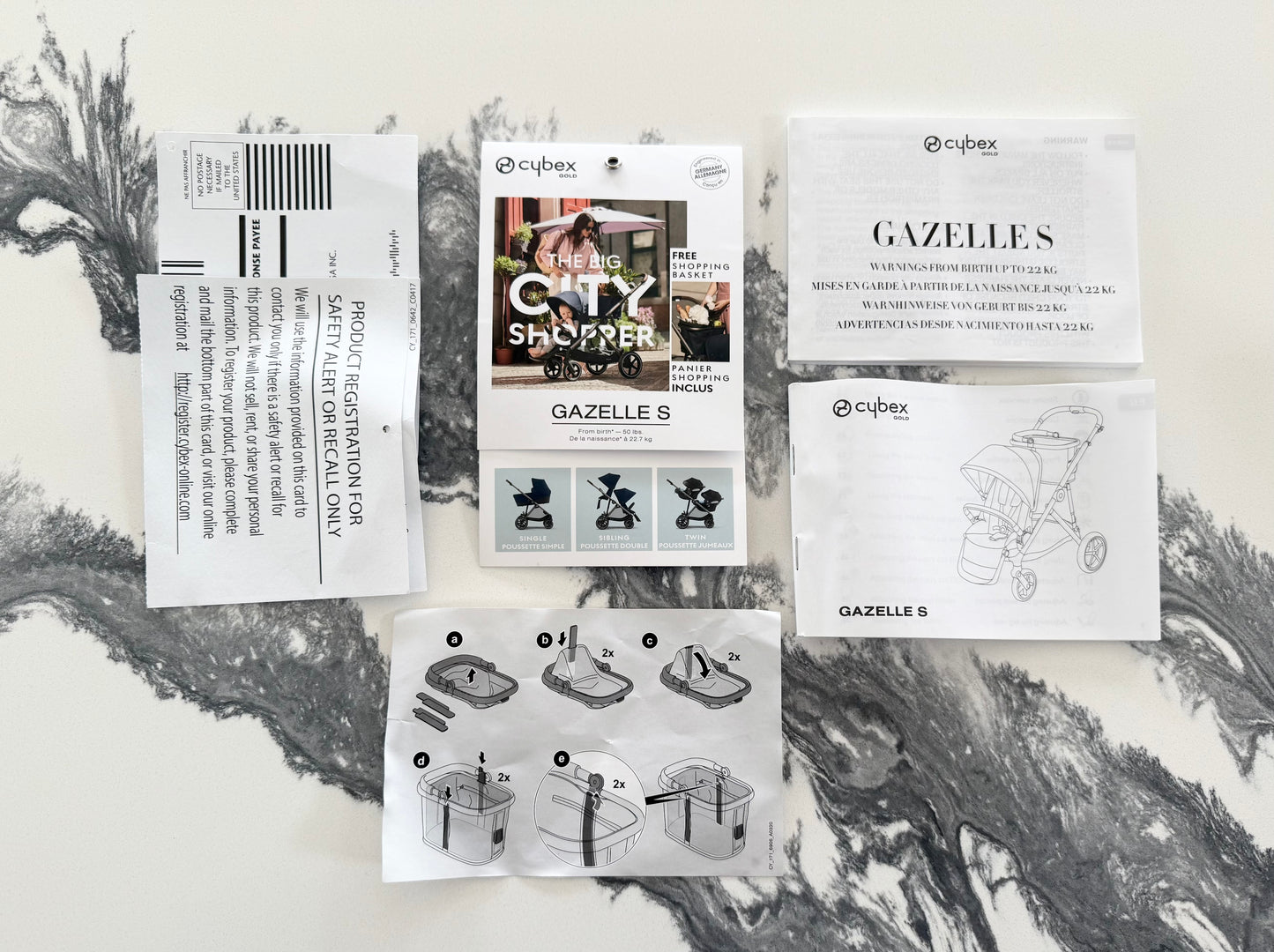 Cybex Gazelle S Convertible Double Stroller in Soho Grey