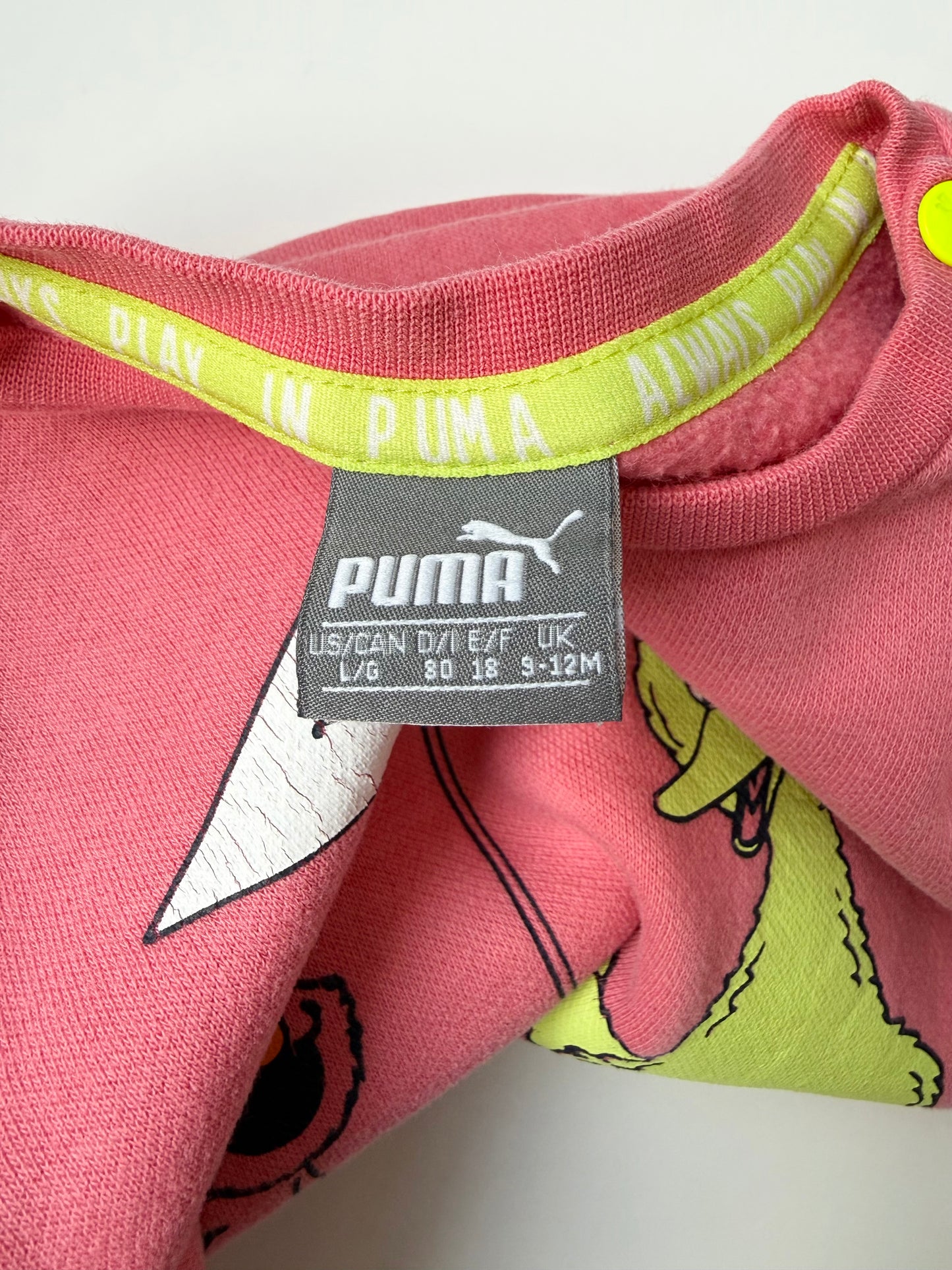 Puma x Sesame Street Pink Hop Scotch Big Big & Elmo Sweater (12-18 Months)