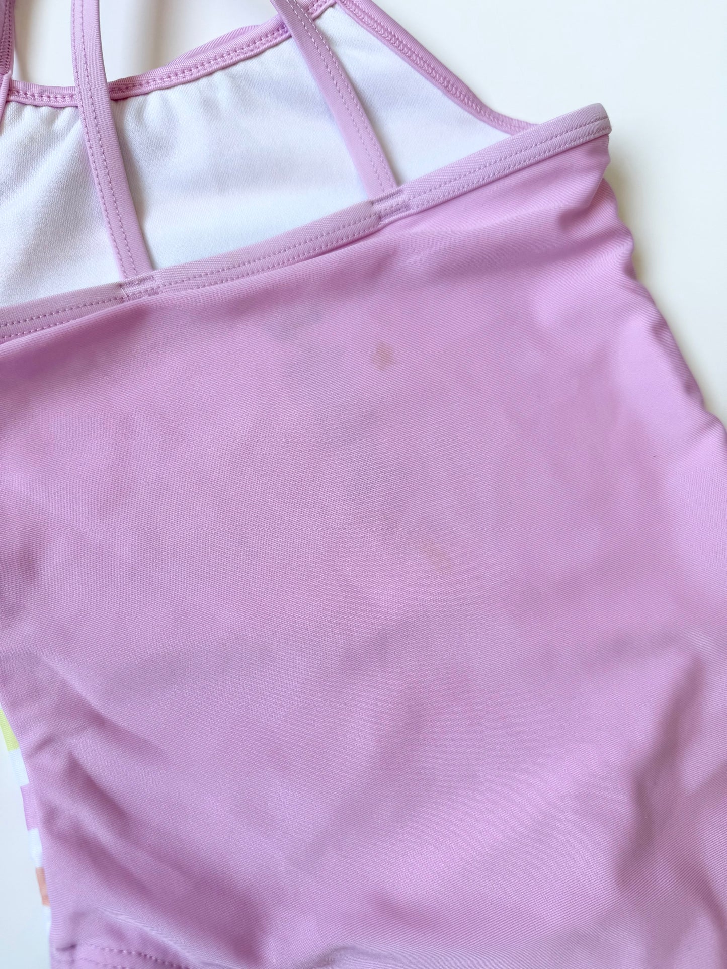 Bluey Pink Pastel Stripped One Piece Swimsuit (3T)