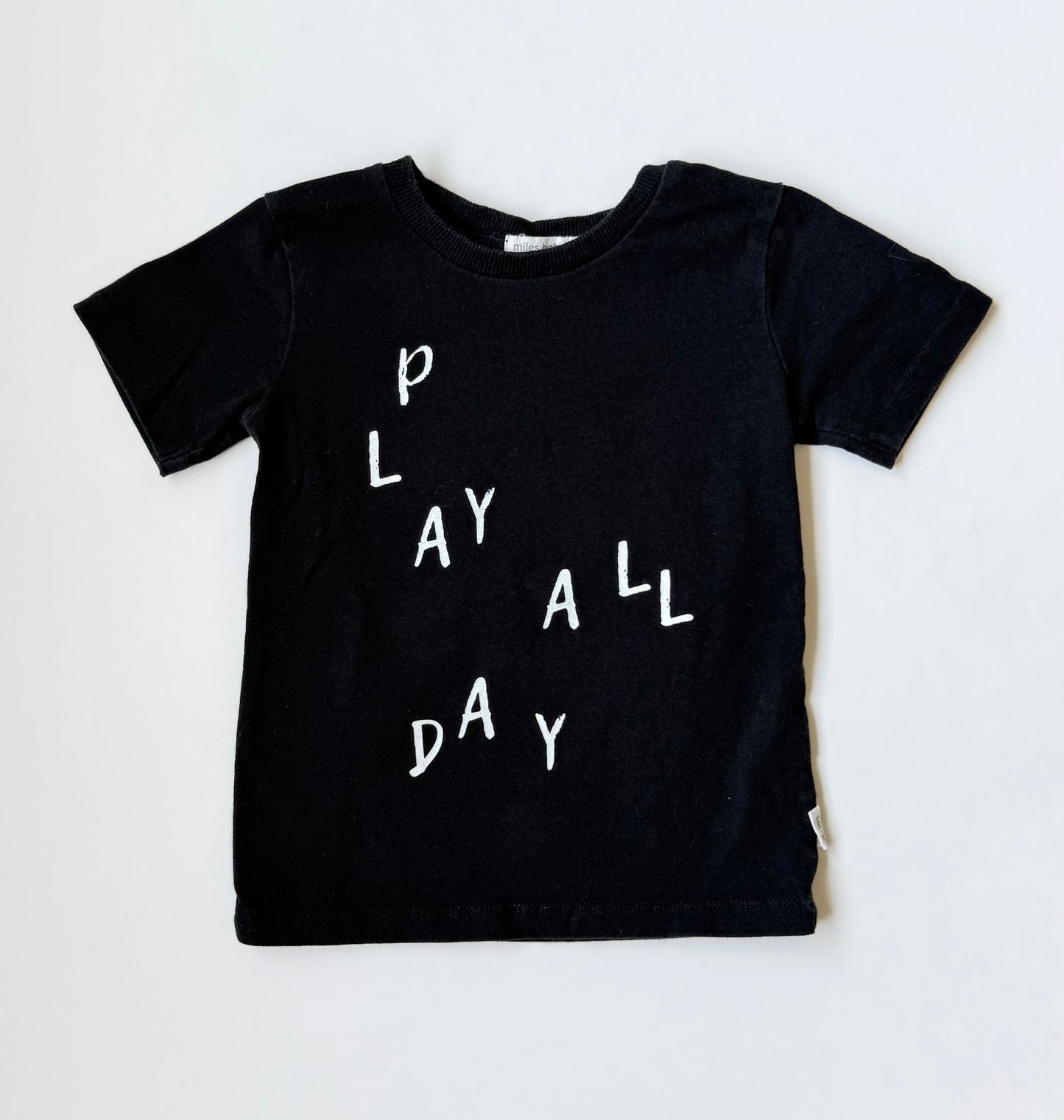Miles Baby Black “Play All Day” T-Shirt (24 Months)