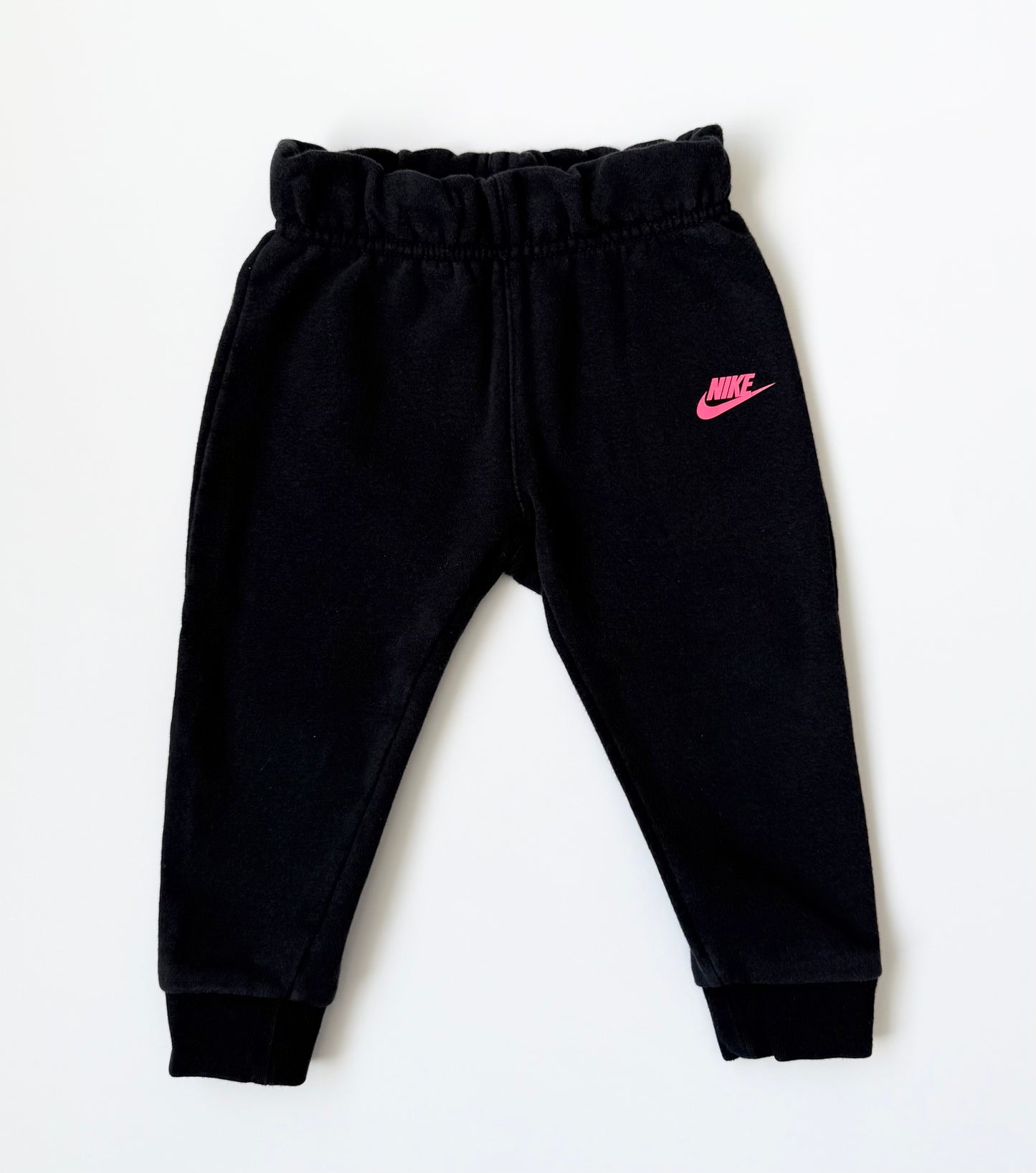 Nike Black & Hot Pink Logo Sweatpants (18 Months)