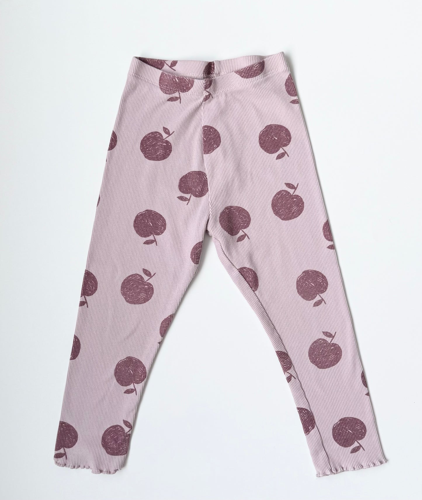 Zara Purple Ribbed Apple Leggings (3-4 Years)