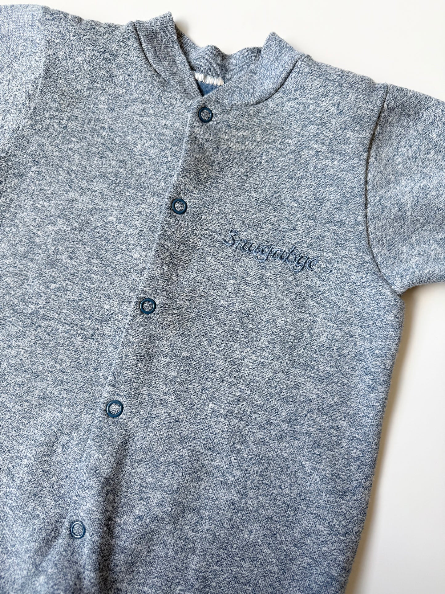 Vintage Snugabye Blue Heathered Sleeper (6 Months)