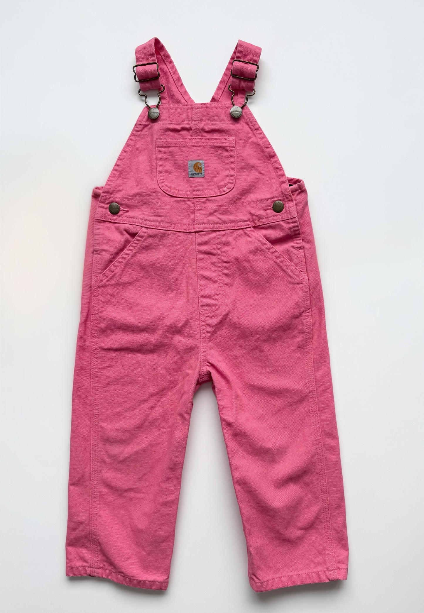 Carhartt Darker Pink Canvas Bib Overalls (2T)