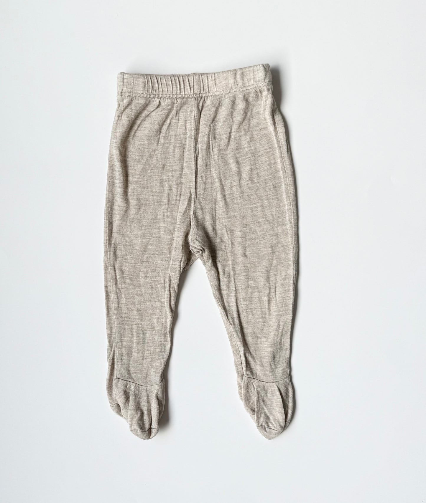Solly Baby Light Tan Heathered Footed Pants (0-3 Months)