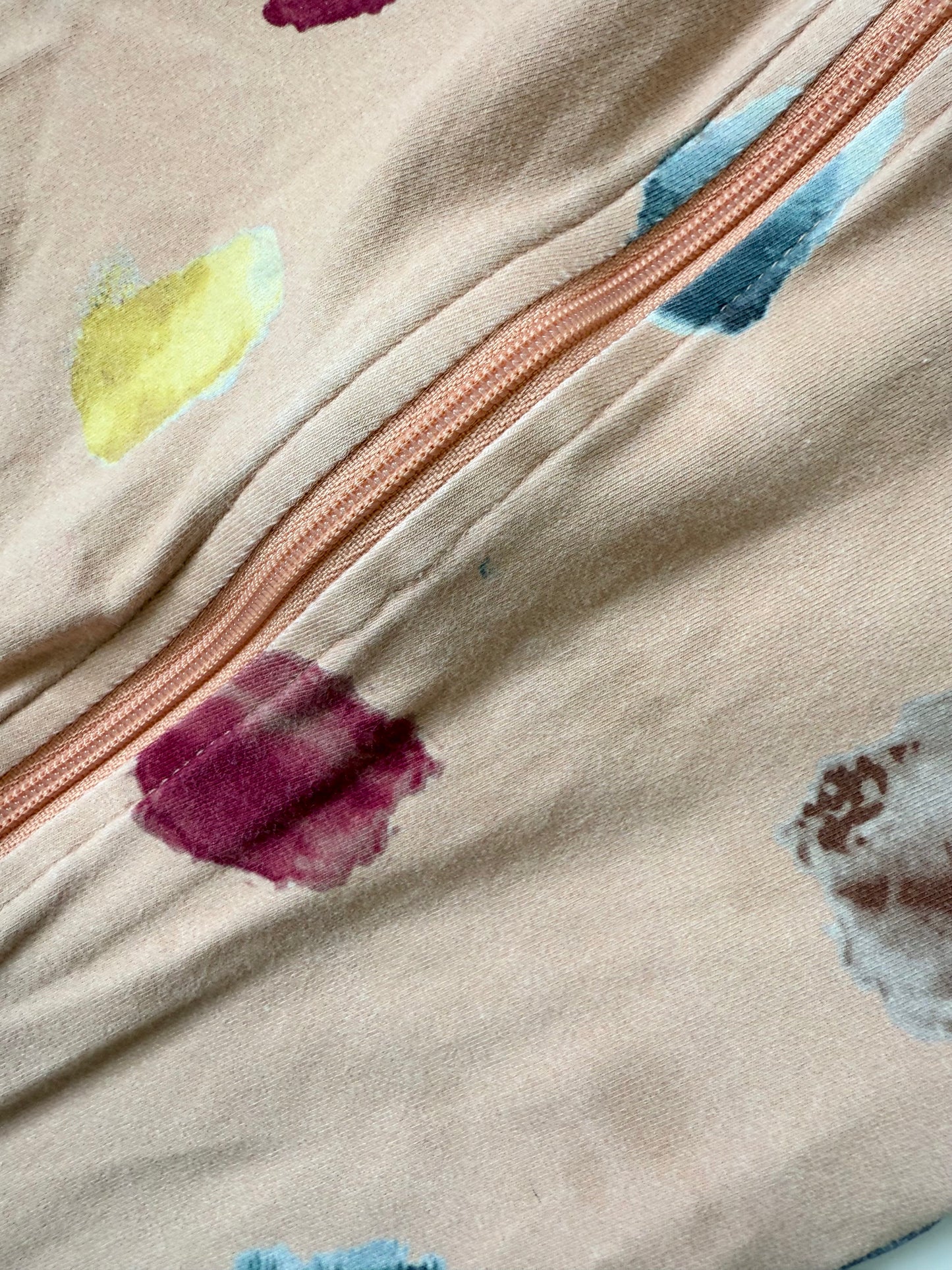PK Beans Peach & Colored Paint Spots Sleeveless Romper (3T)