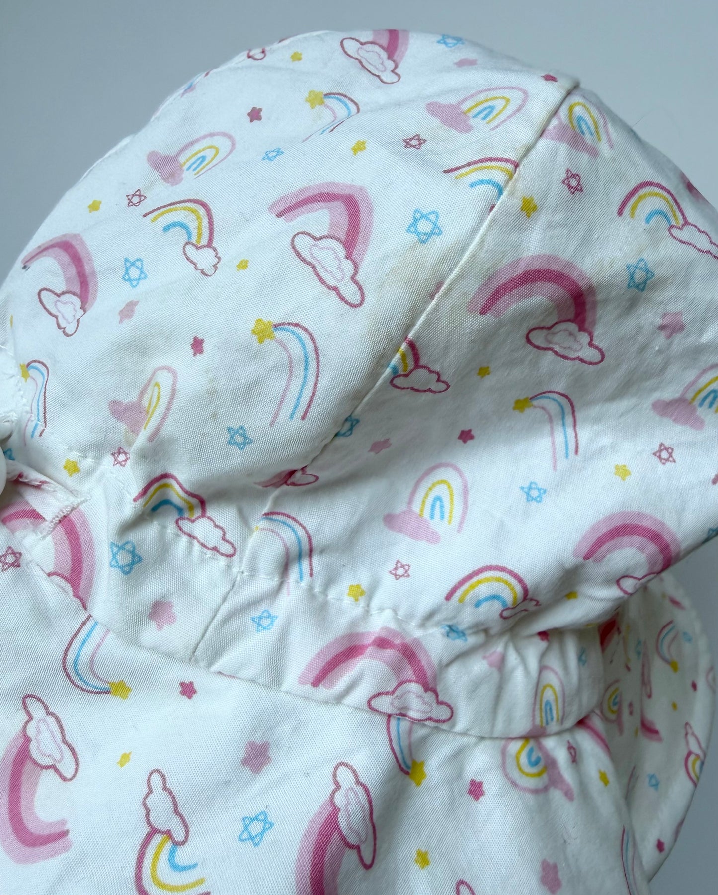 Jan & Jul White & Pink Rainbows Sun Hat (2-5 Years)