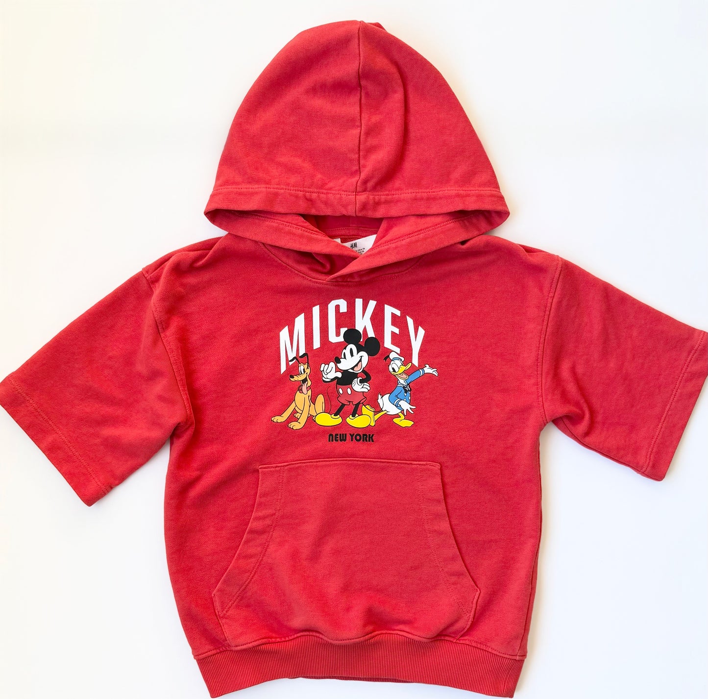 H&M x Disney Red Mickey & Friends New York Short Sleeve Hooded Sweater (6-7 Years)