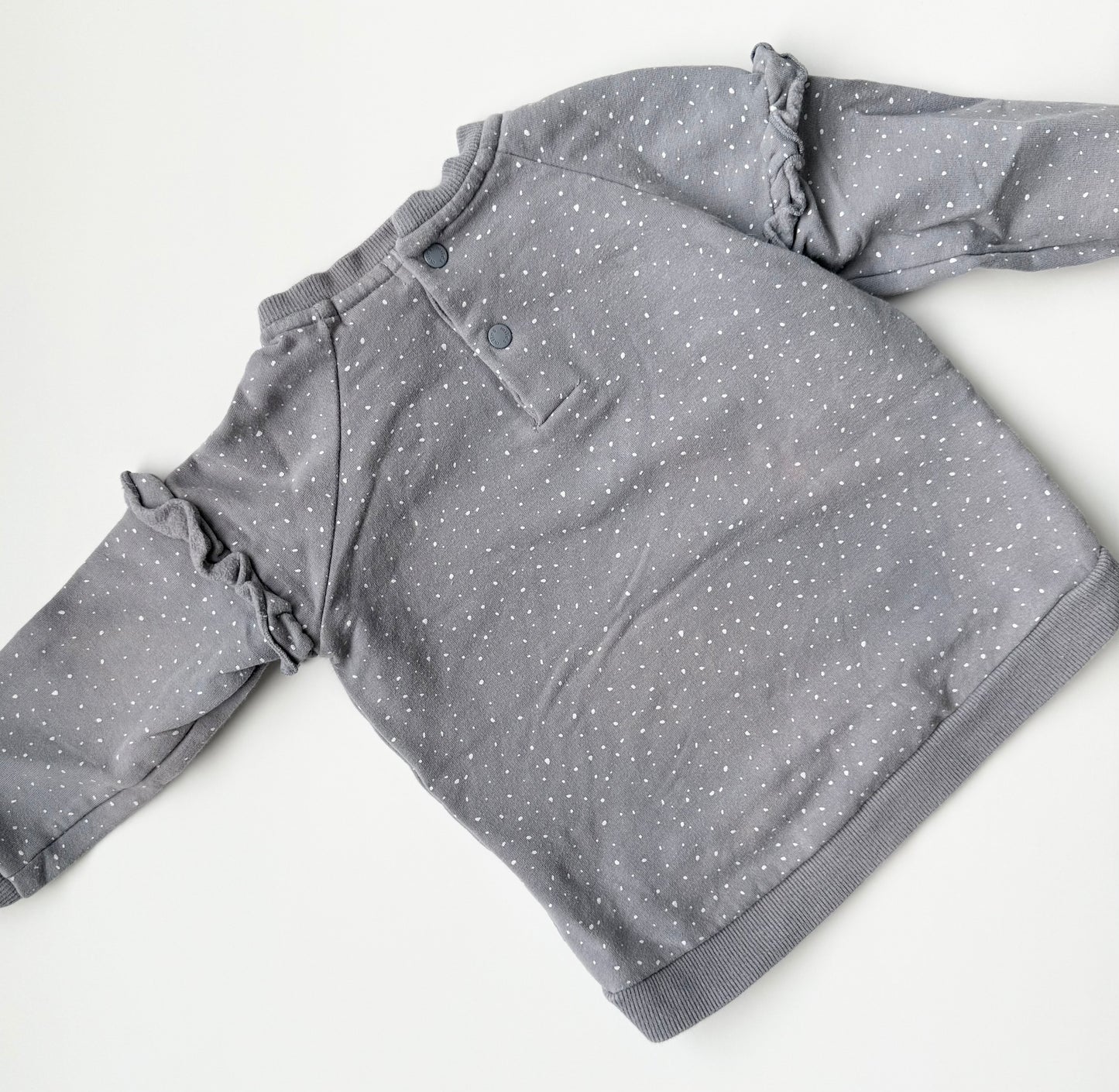 Miles the Label Grey & White Polkadot Sweater (18 Months)