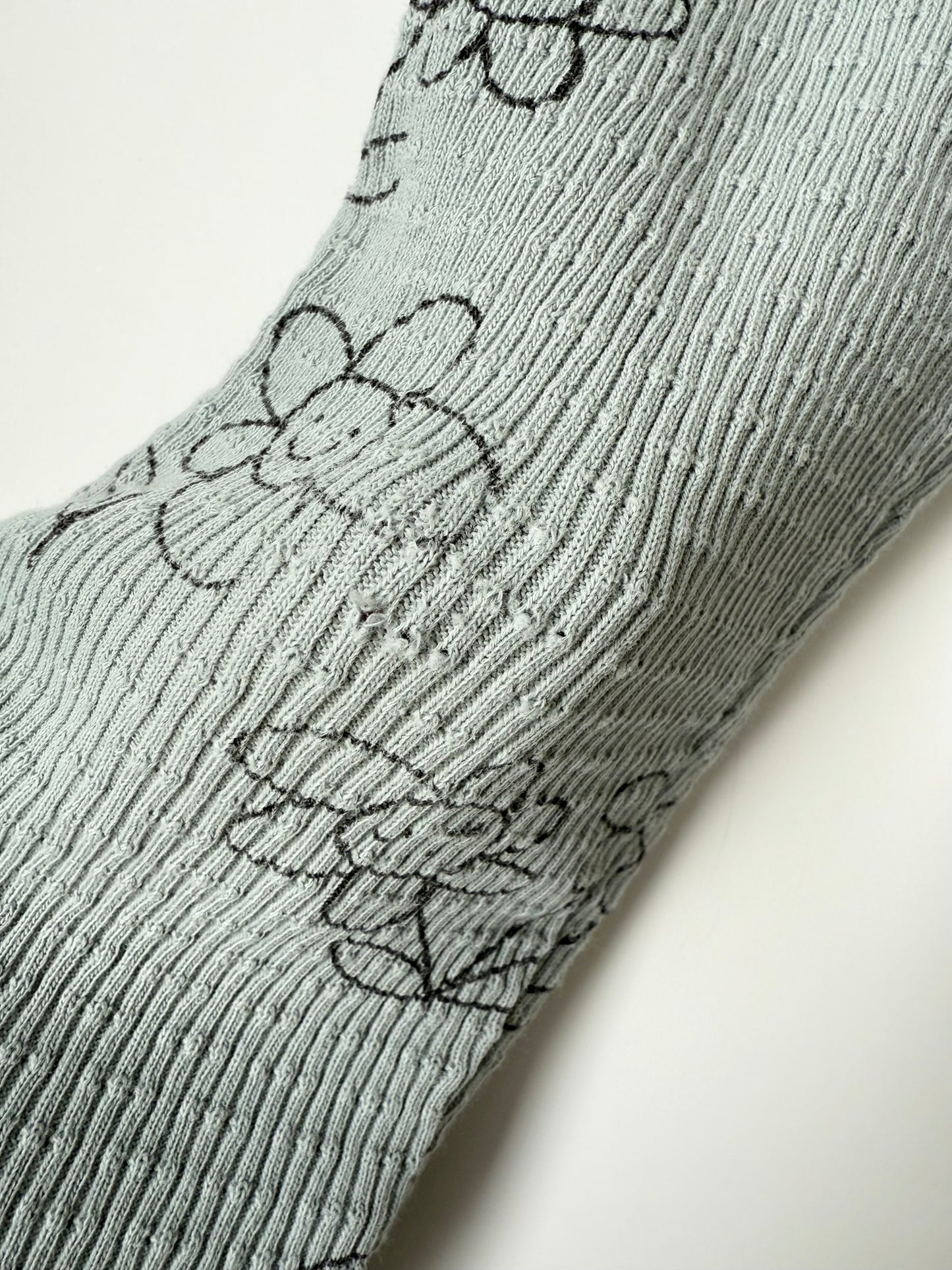 Zara Blue Outline Flowers Textured Leggings (2-3 Years)