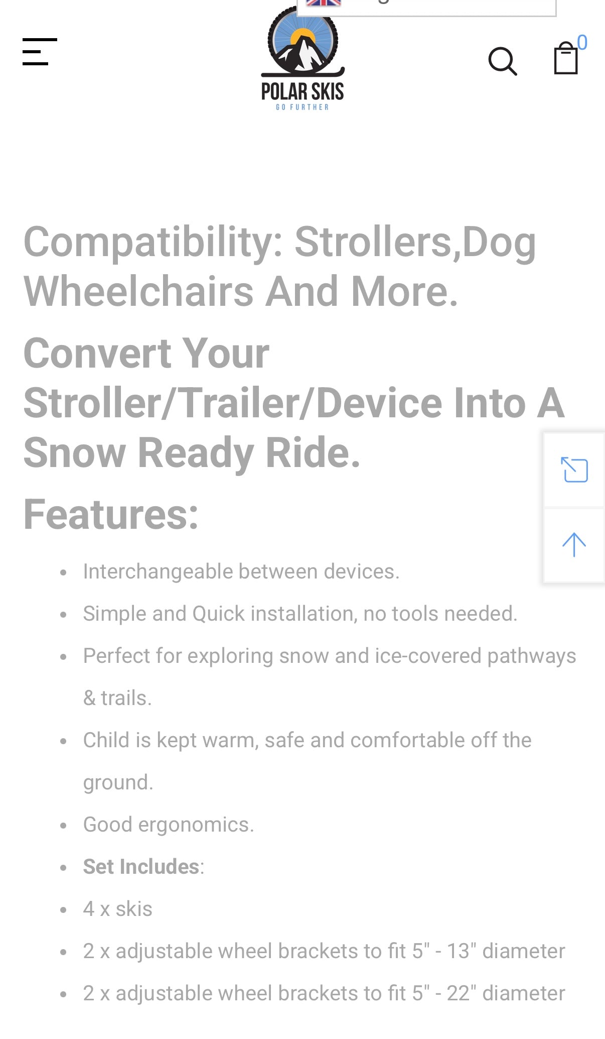 Polar Stroller - Polar Ski Set - RX4