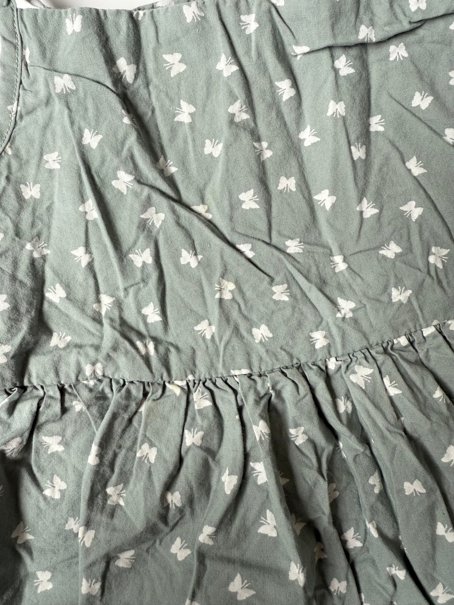 Rise Little Earthlings Green Butterflies Tiered Tank Dress (18-24 Months)