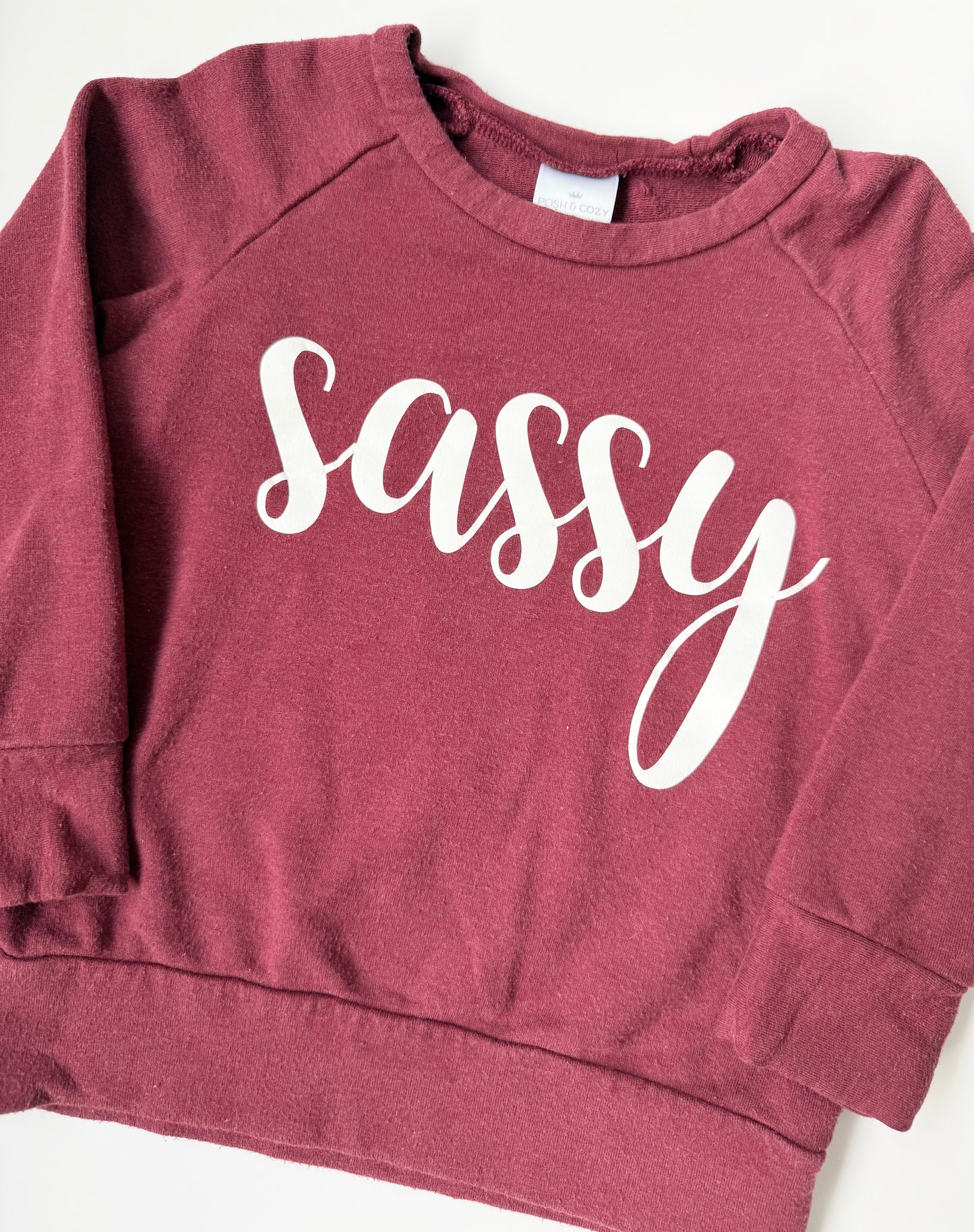 Posh & Cozy Dark Red “Sassy” Pullover (2T)