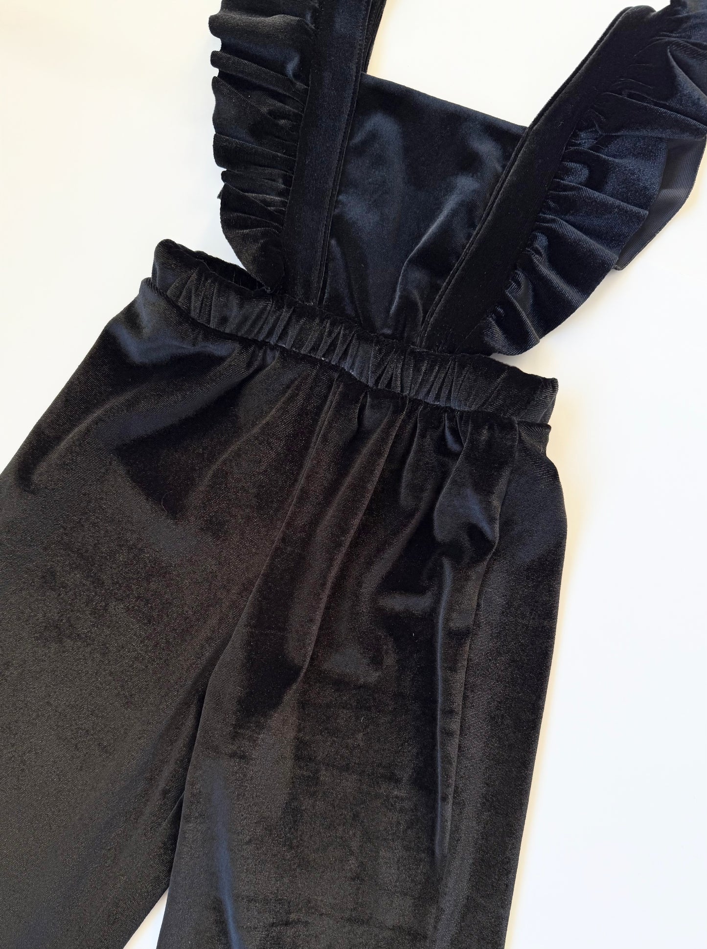 Zara Black Velvet Flutter Sleeve Jumpsuit (2-3 Years)