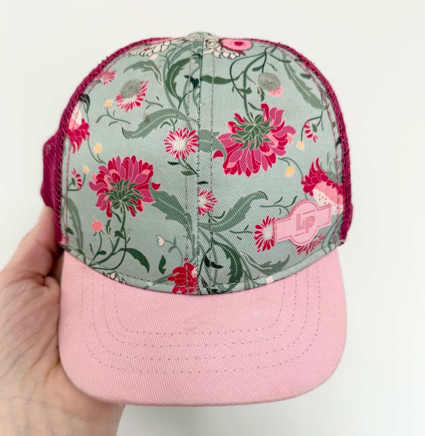 LP Apparel Pink Floral Mesh SnapBack Hat (6-24 Months)