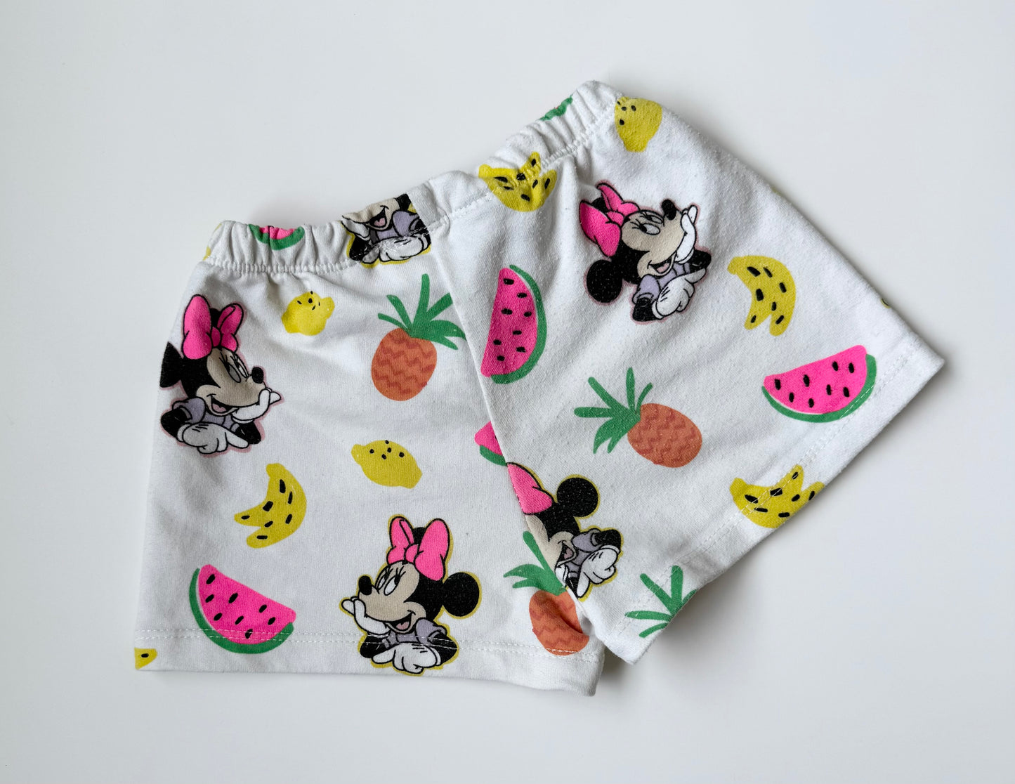 Zara Disney White Minnie & Fruits Sweat Shorts (2-3 Years)