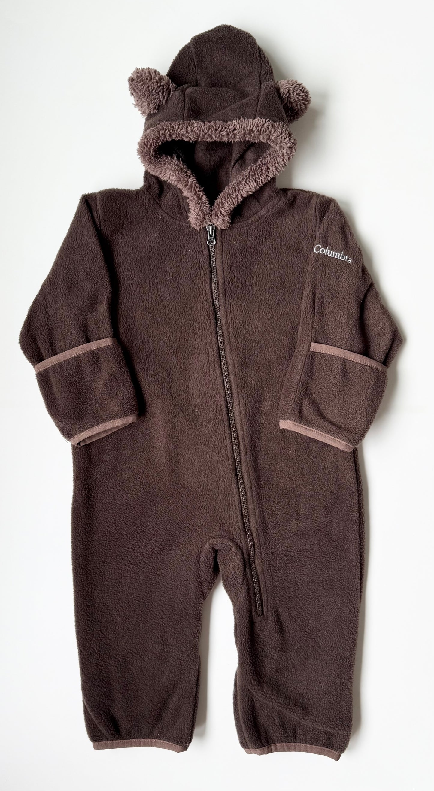 Columbia Brown Teddy Fleece Bunting Suit (6-12 Months)