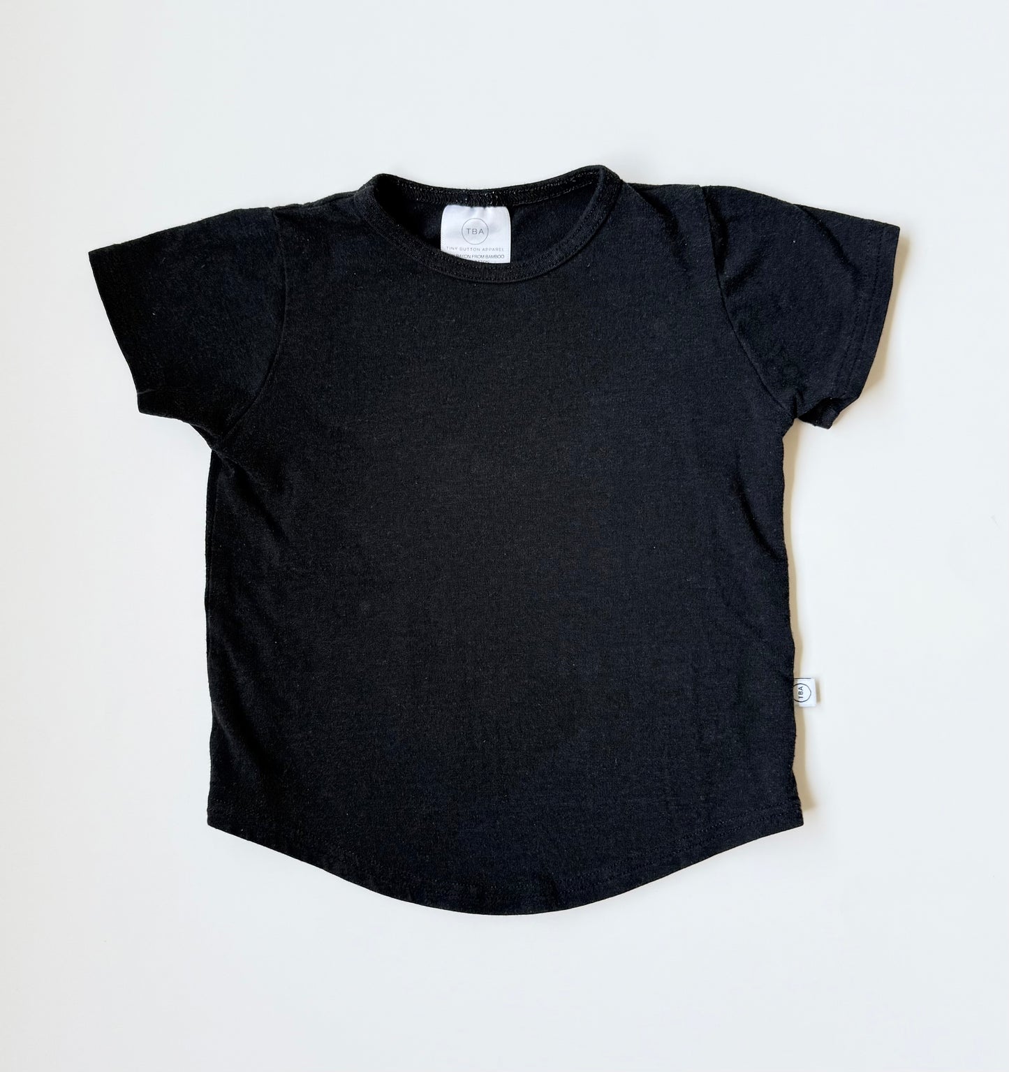 Tiny Button Apparel Black T-Shirt (1/2T)