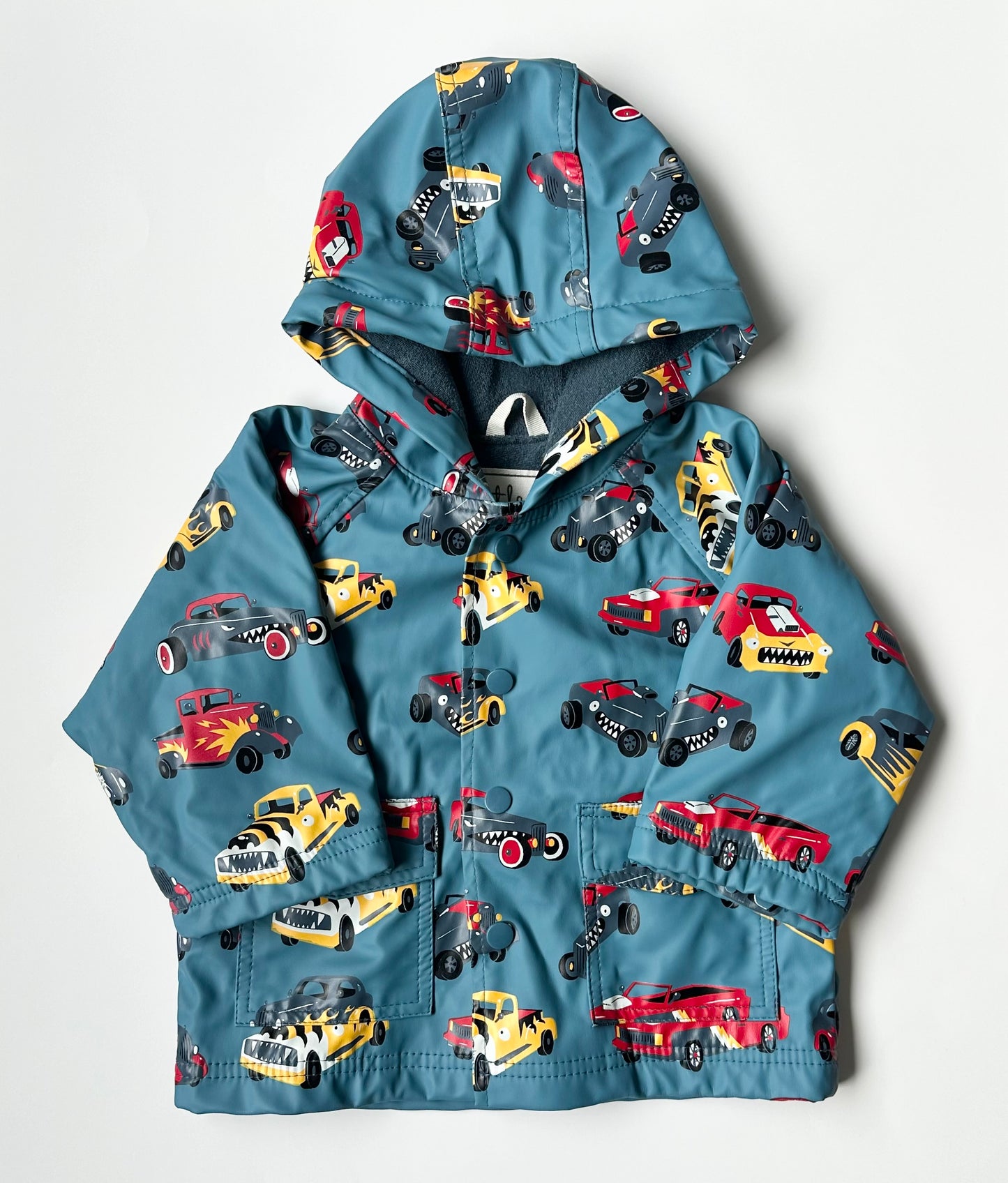 Hatley Blue Vintage Car Rain Coat (12 Months)