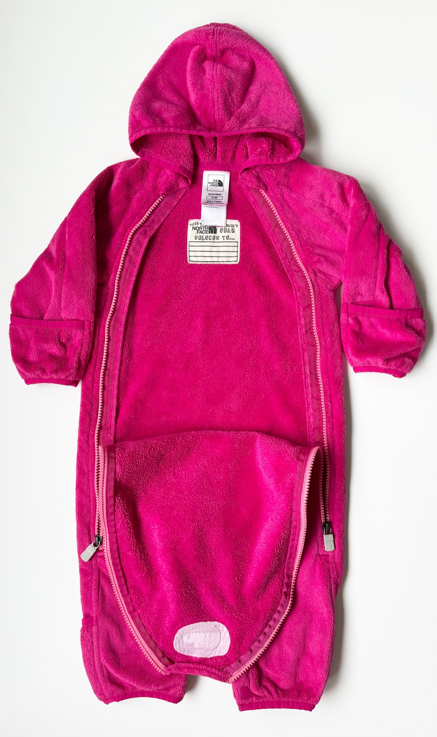 The North Face Hot Pink Buttery Fleece Bunting Suit (6-12 Months)