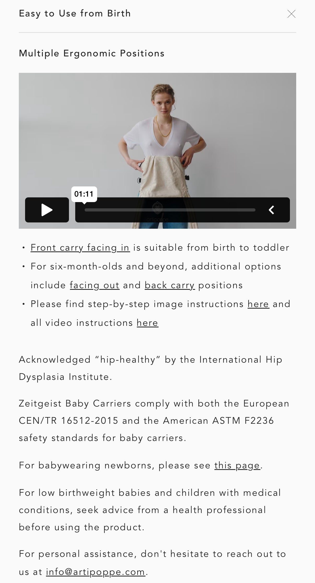 Artipoppe Zeitgeist Tweed BW In Cotton Baby Carrier