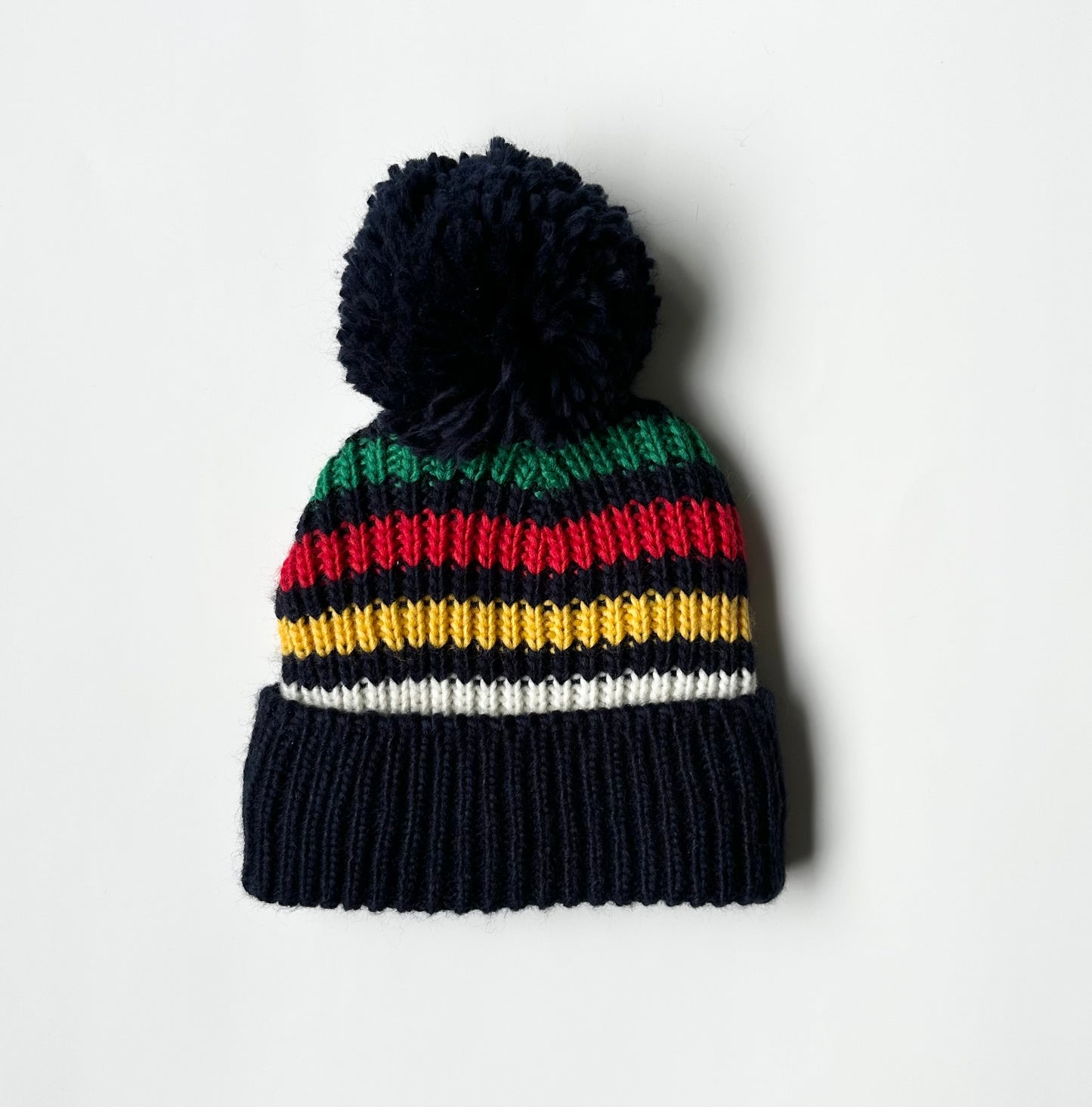 Hudson’s Bay Company Navy Multistripe Pom Pom Toque (12-24 Months)