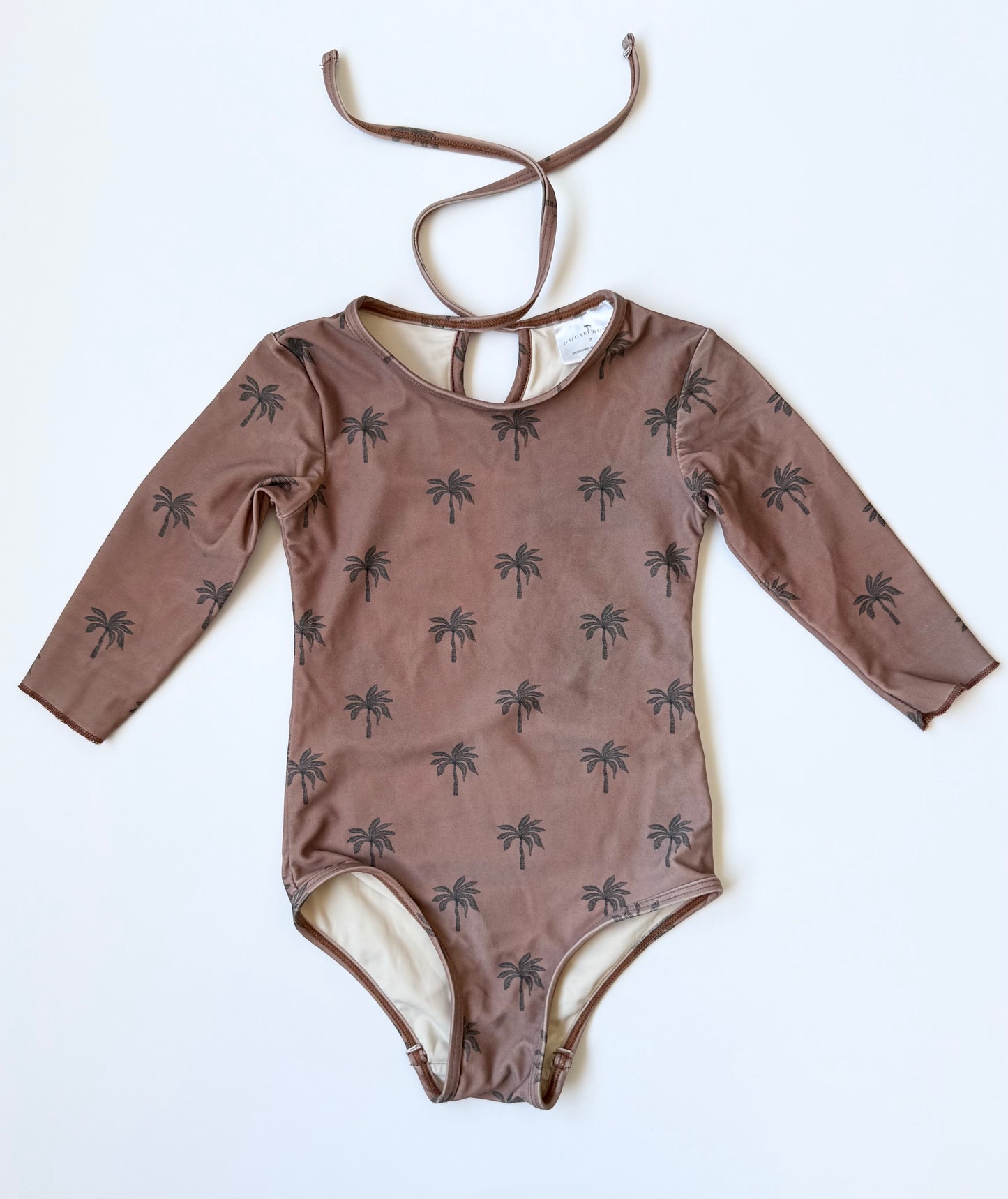 Nudie Bum Odeya Balmy Palmy Long Sleeve One Piece Swimsuit (2T)