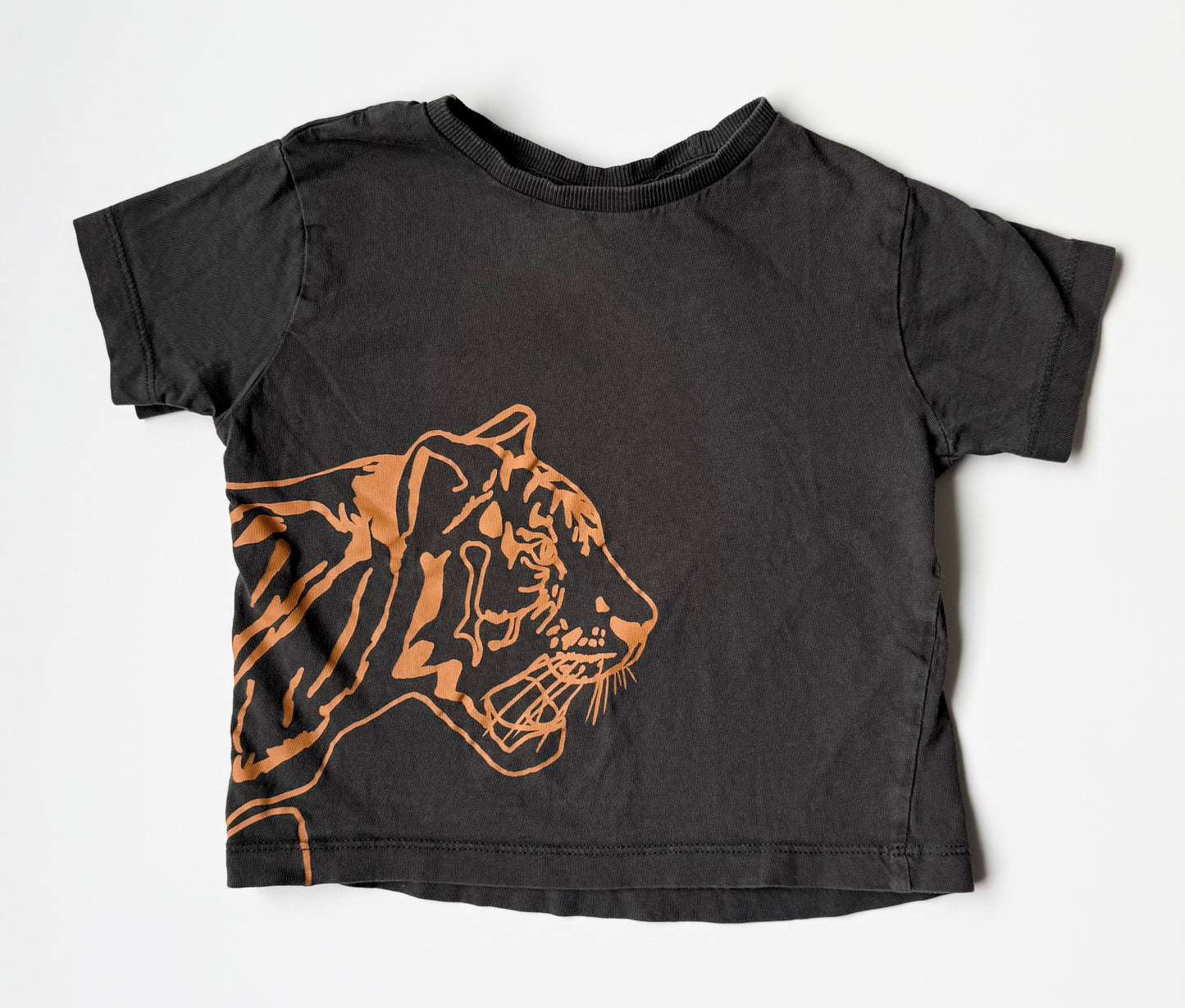 Zara Dark Grey & Orange Tiger T-Shirt (2-3 Years)