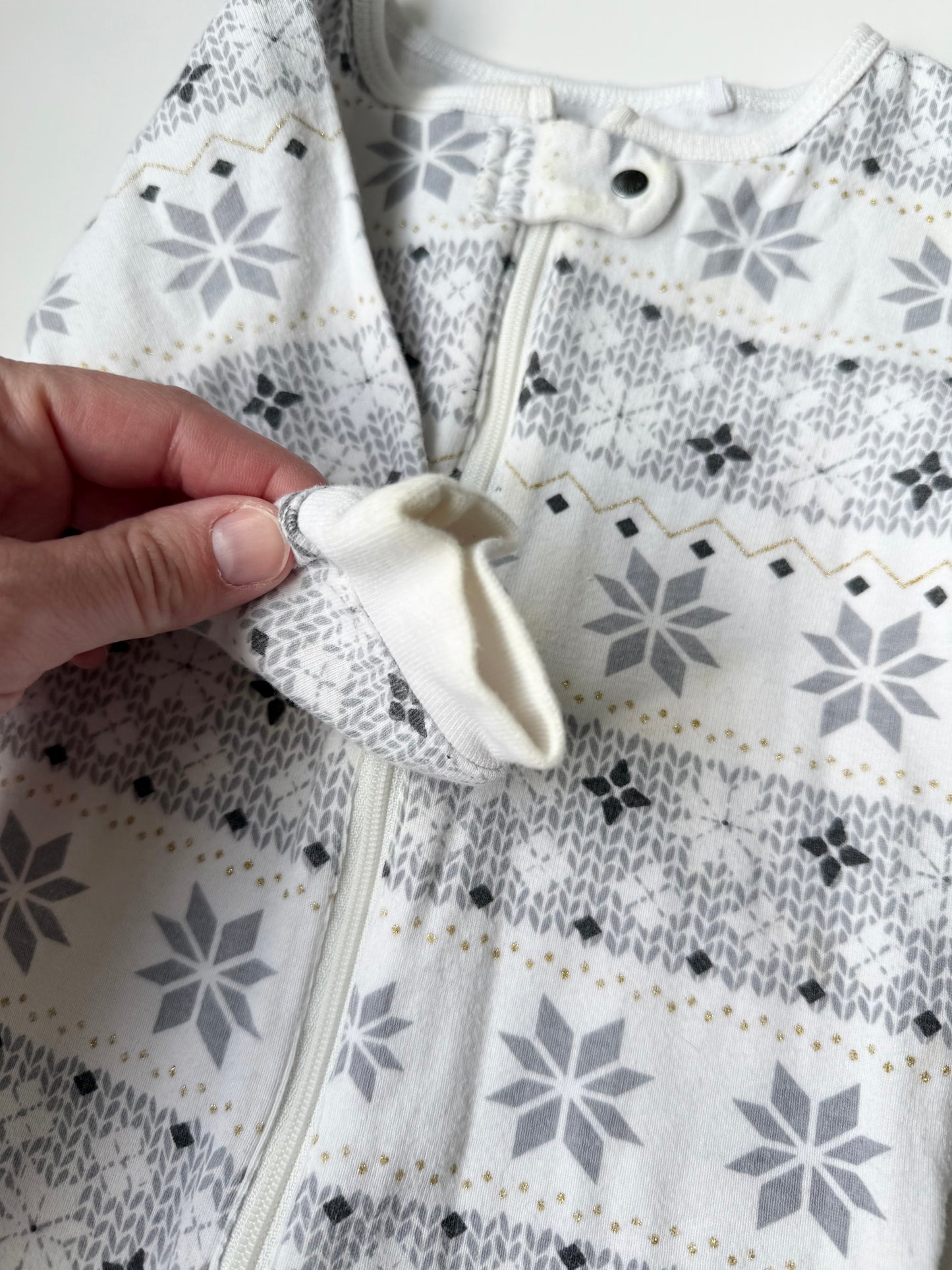 Petit Lem Silver Snowflakes Sleeper (12 Months)