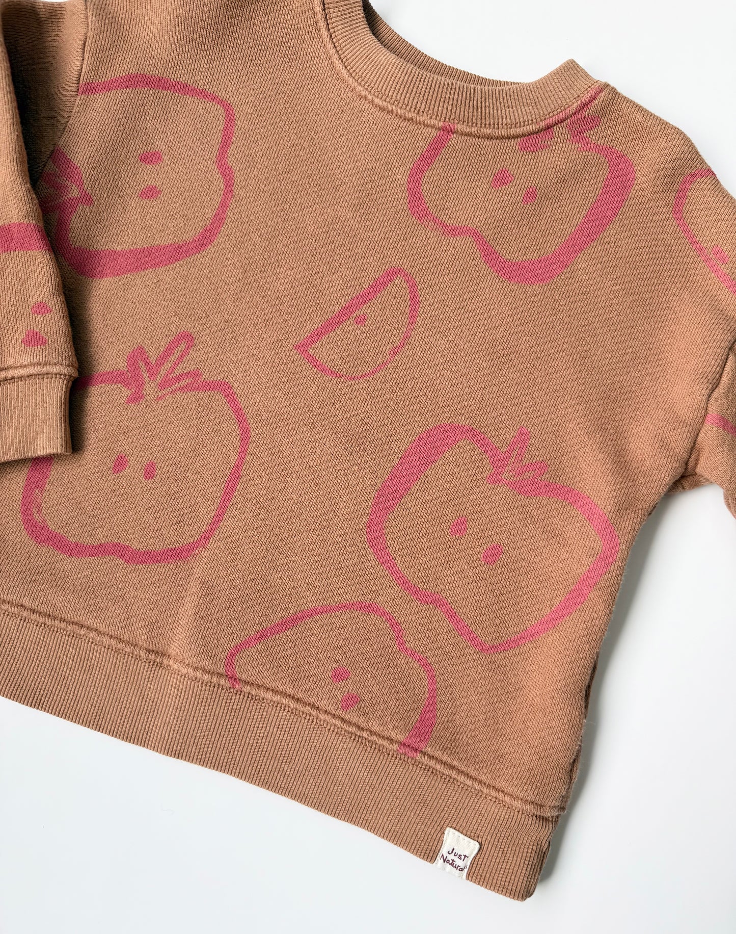 Zara Brown Apples “Just Natural” Crewneck Sweater (18-24 Months)