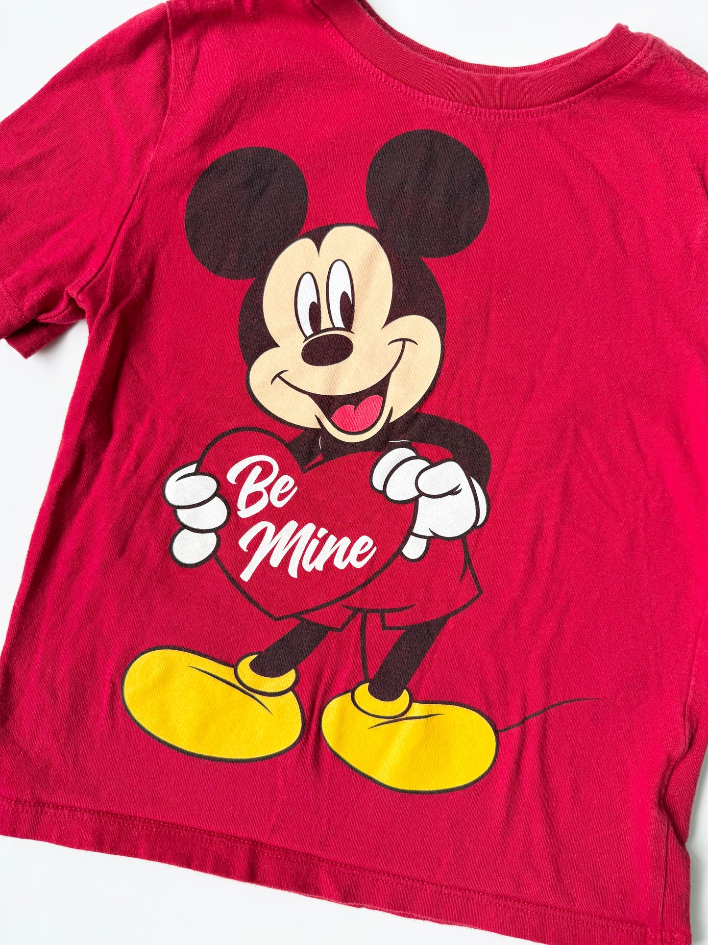 Old Navy x Disney Mickey Mouse “Be Mine” Red T-Shirt (4T)