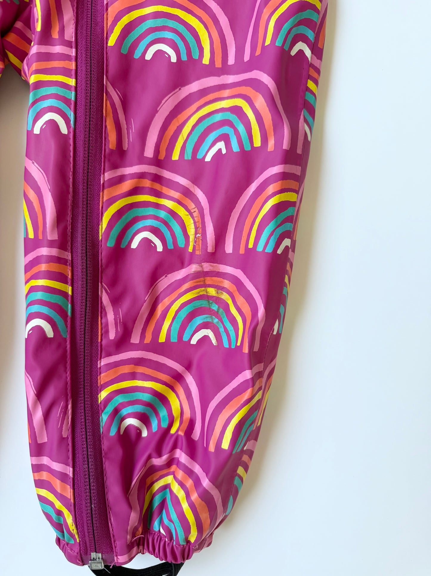 Hatley Pink Rainbows Sherpa Lined Rain Bundler (2T-3T)