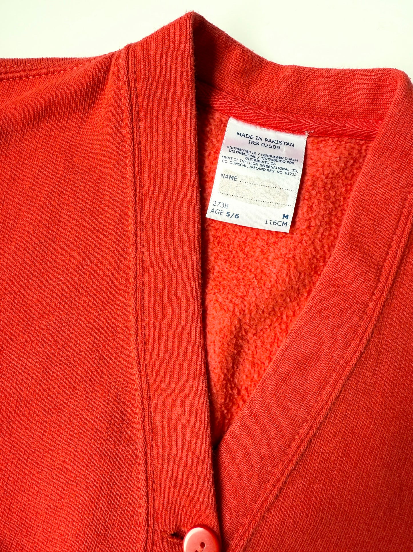 Red Button Up Cardigan (5/6 Years)