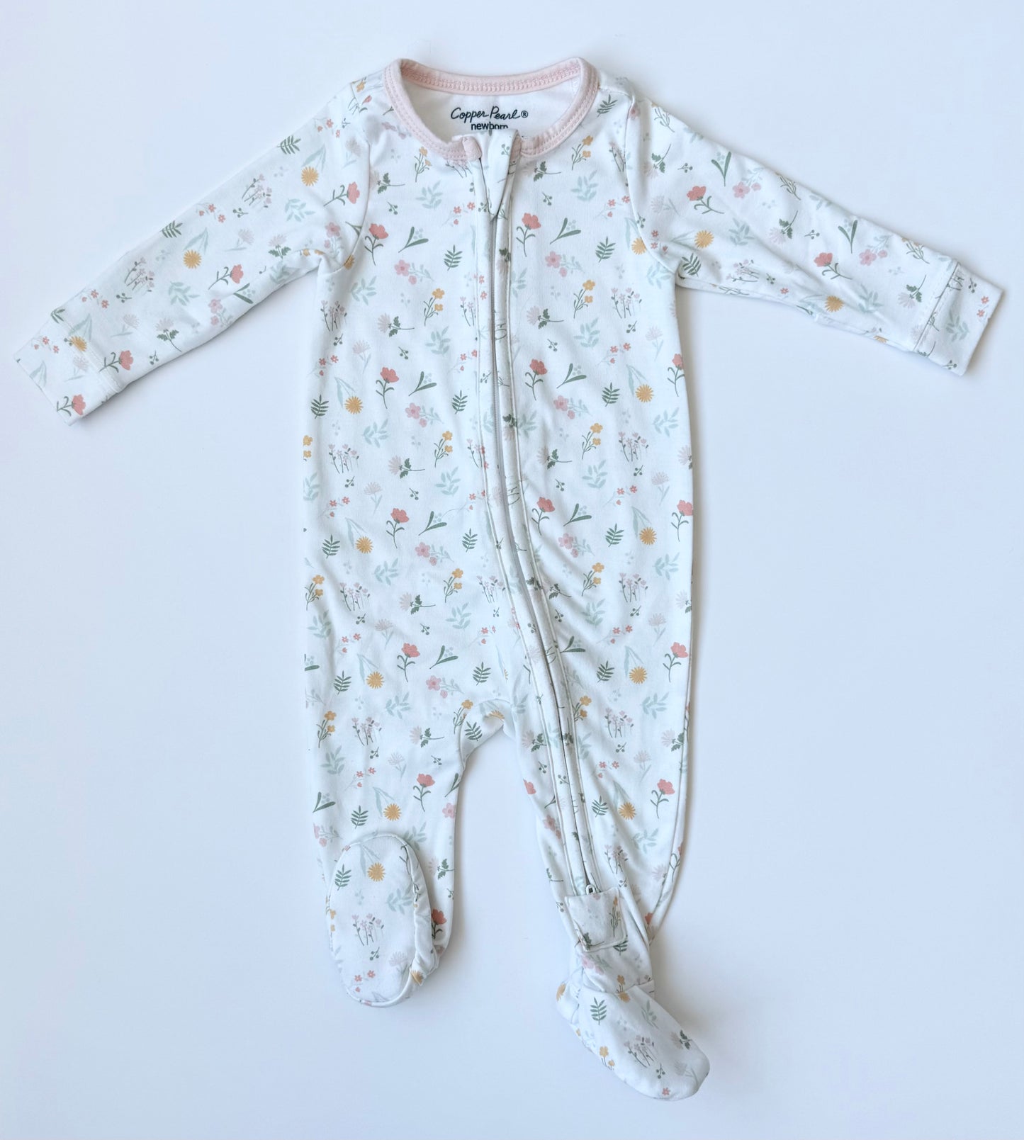Copper Pearl Pastel Spring Floral Sleeper (Newborn)