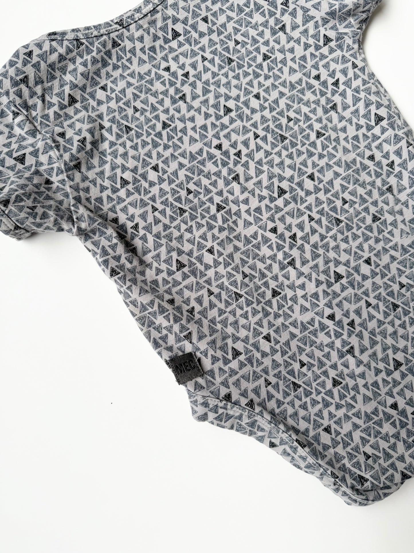 MEC Grey & Blue Triangles Bodysuit (6 Months)