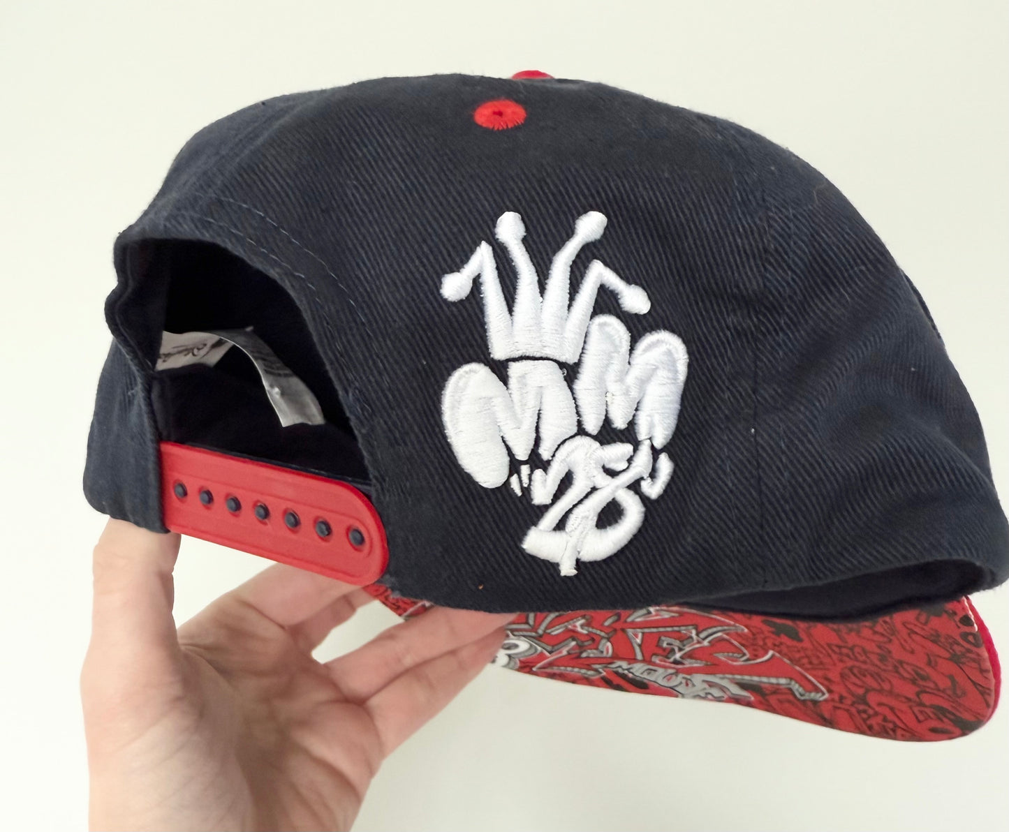 Adult Disney Parks Red & Navy Graffiti Mickey Mouse SnapBack Hat