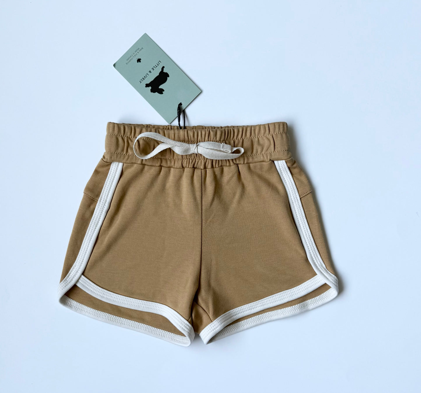 Little & Lively Track Shorts in Honey - New (6-12 Months)