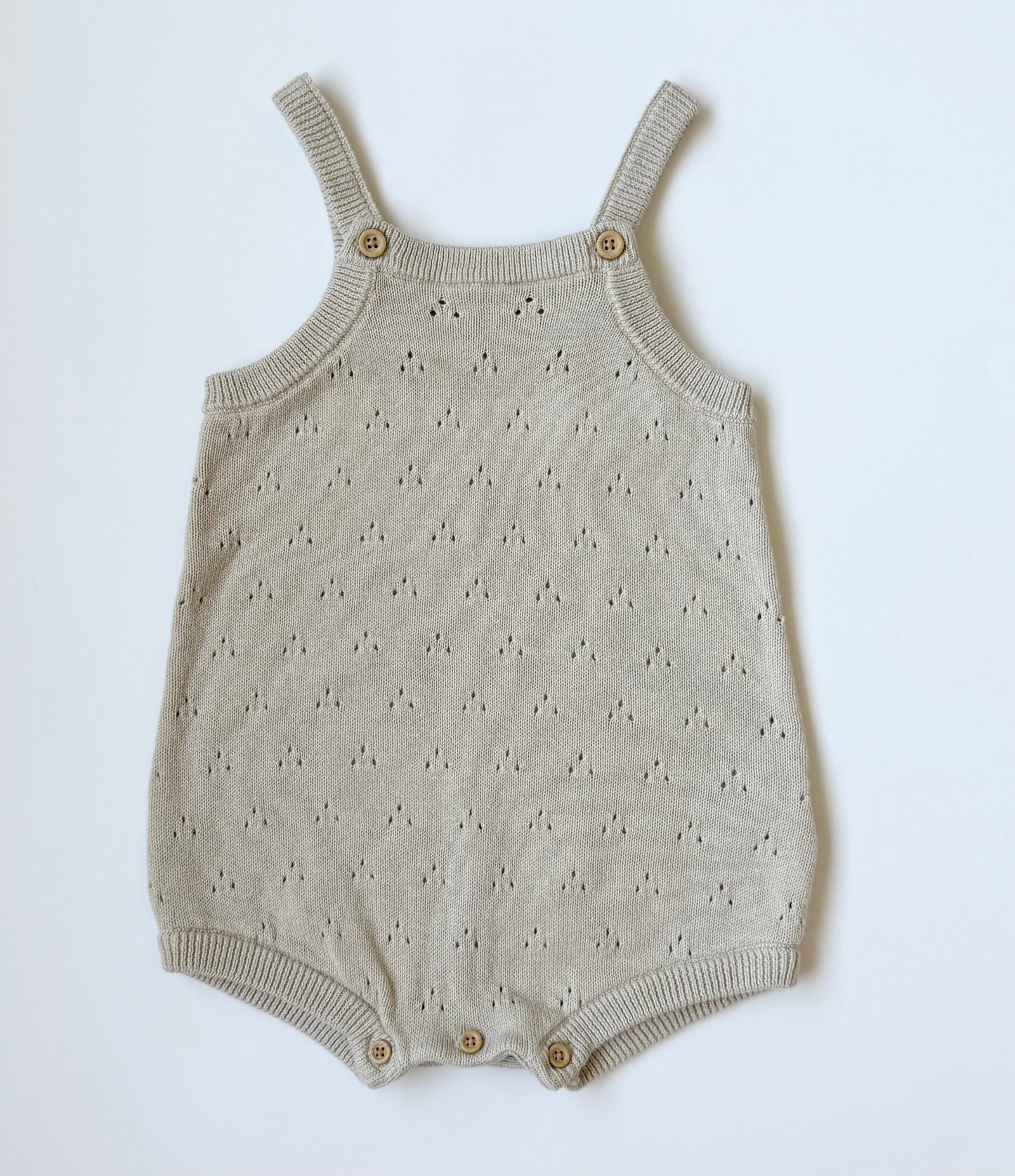 Little Planet Beige Knitted Summer Romper (18 Months)