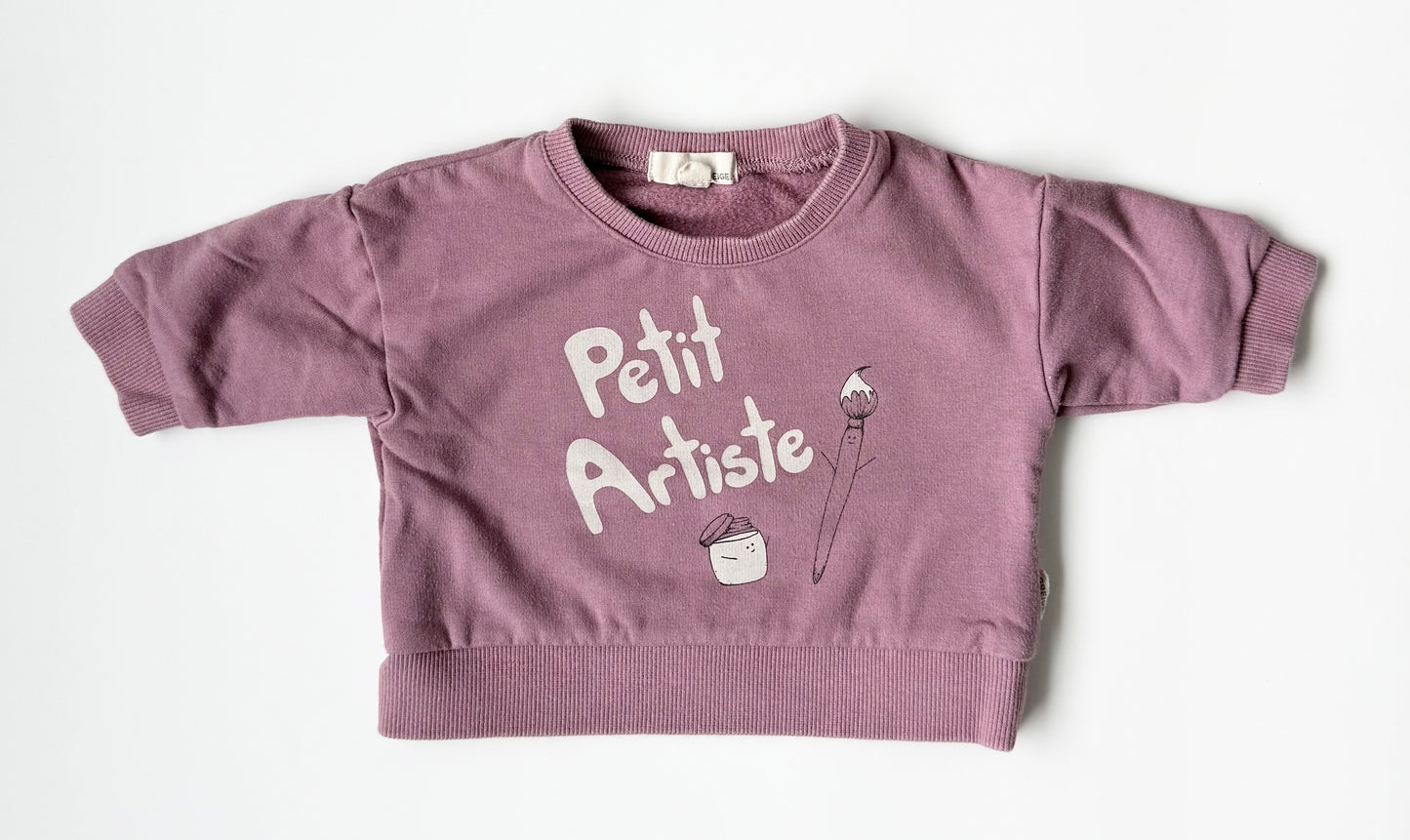 Greige Purple “Petit Artiste” Sweater (3-6 Months)
