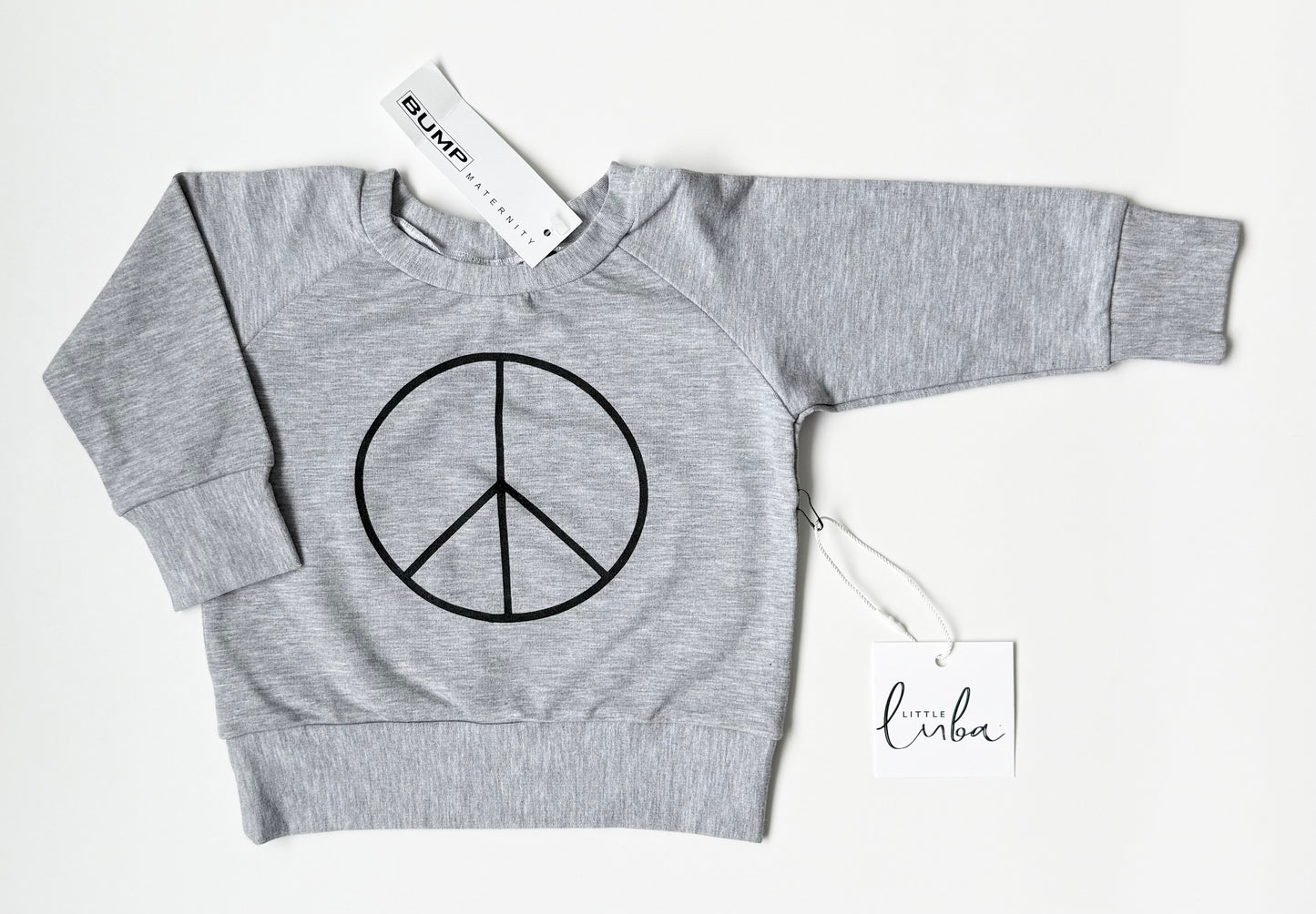 Little Luba Grey Peace Sign Pullover Sweater - New (6-12 Months)