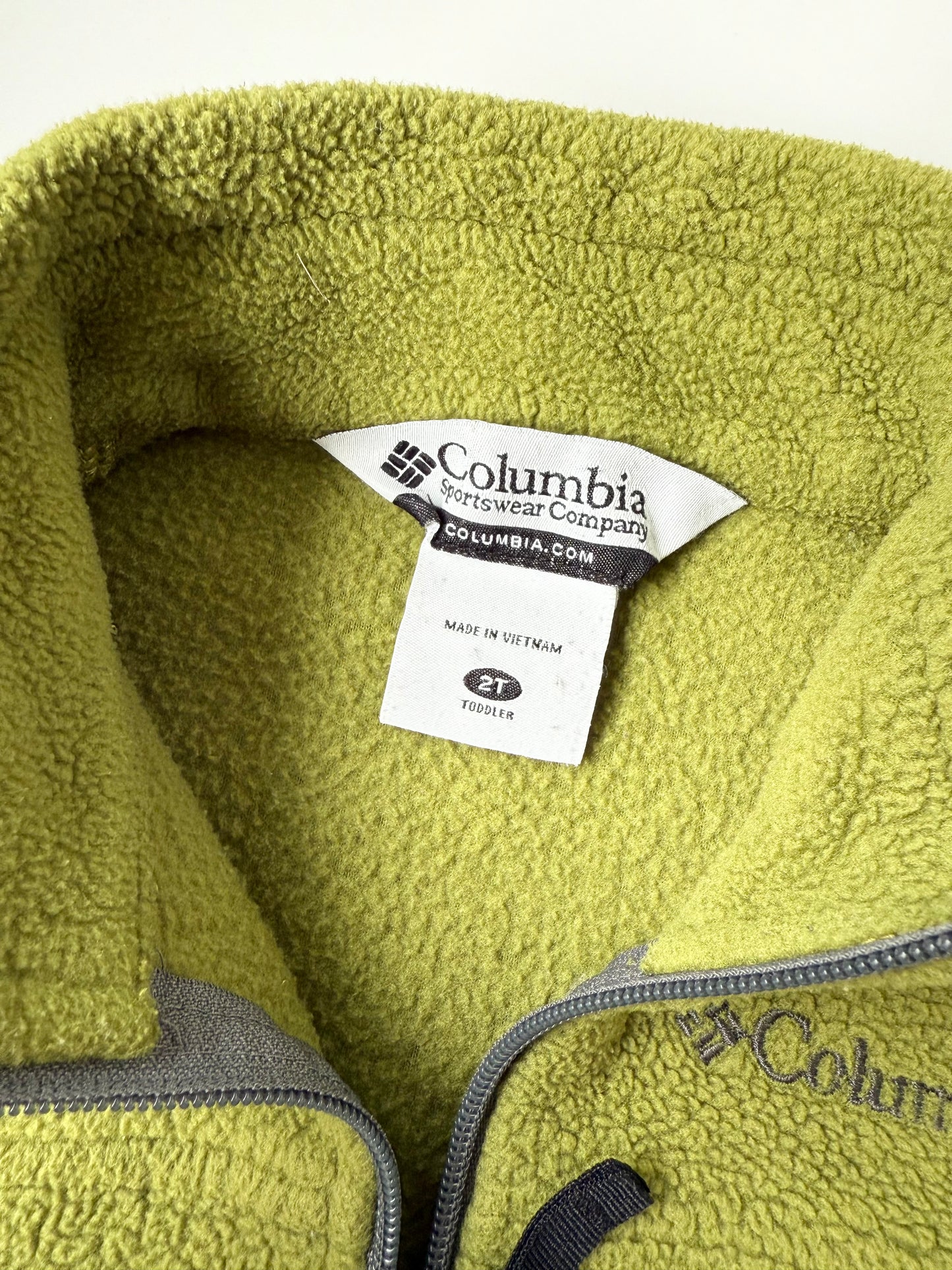 Vintage Columbia Green & Grey Fleece Zip Up (2T)
