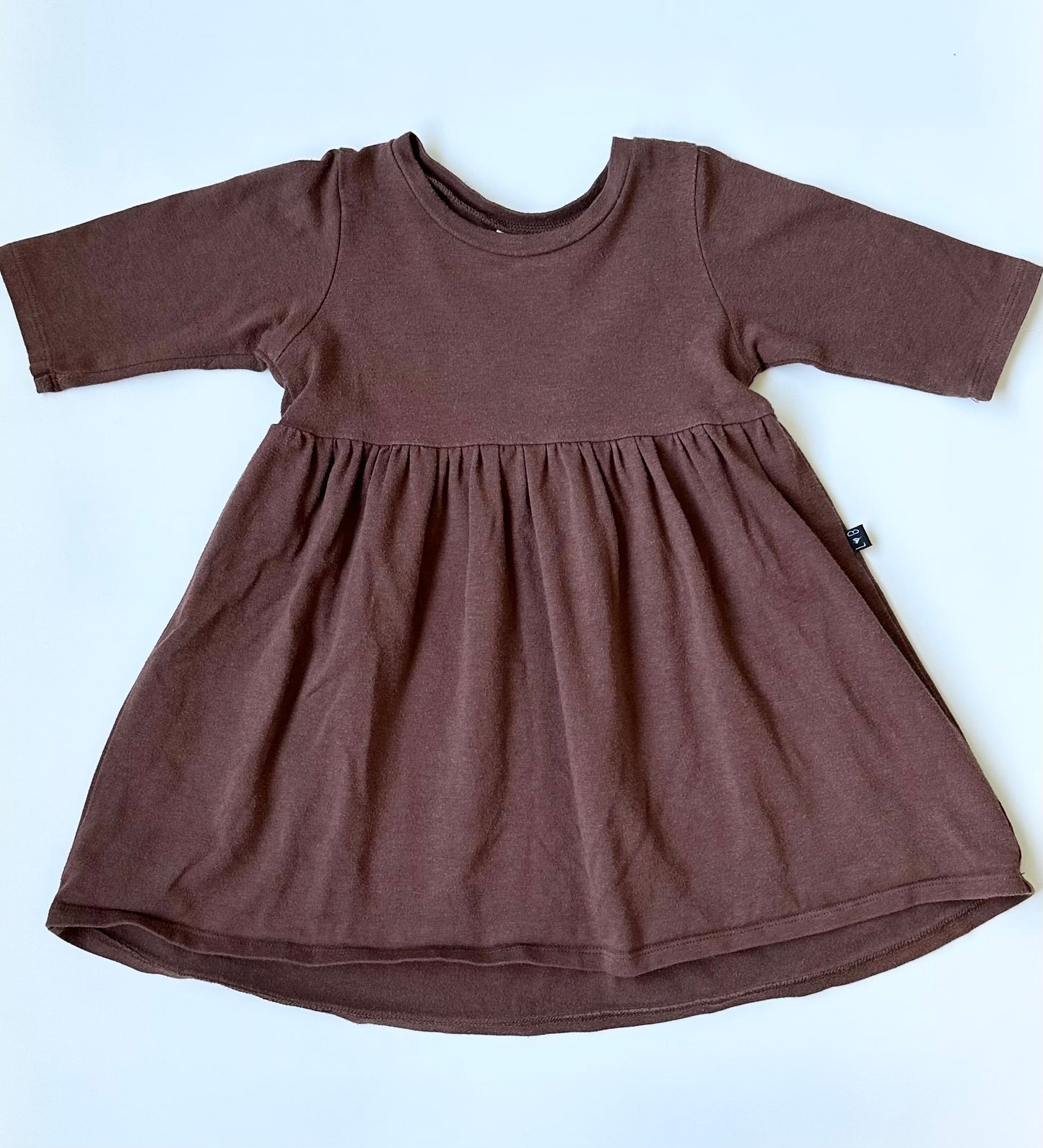 Lou & Bear Brown 1/4 Sleeved Dress (1T/2T)