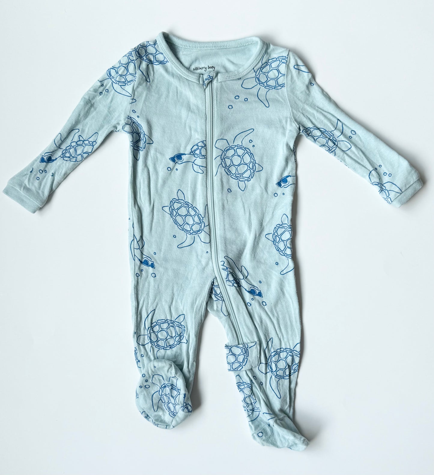 Silkberry Baby Light Blue Turtles Sleeper (Newborn-3 Months)