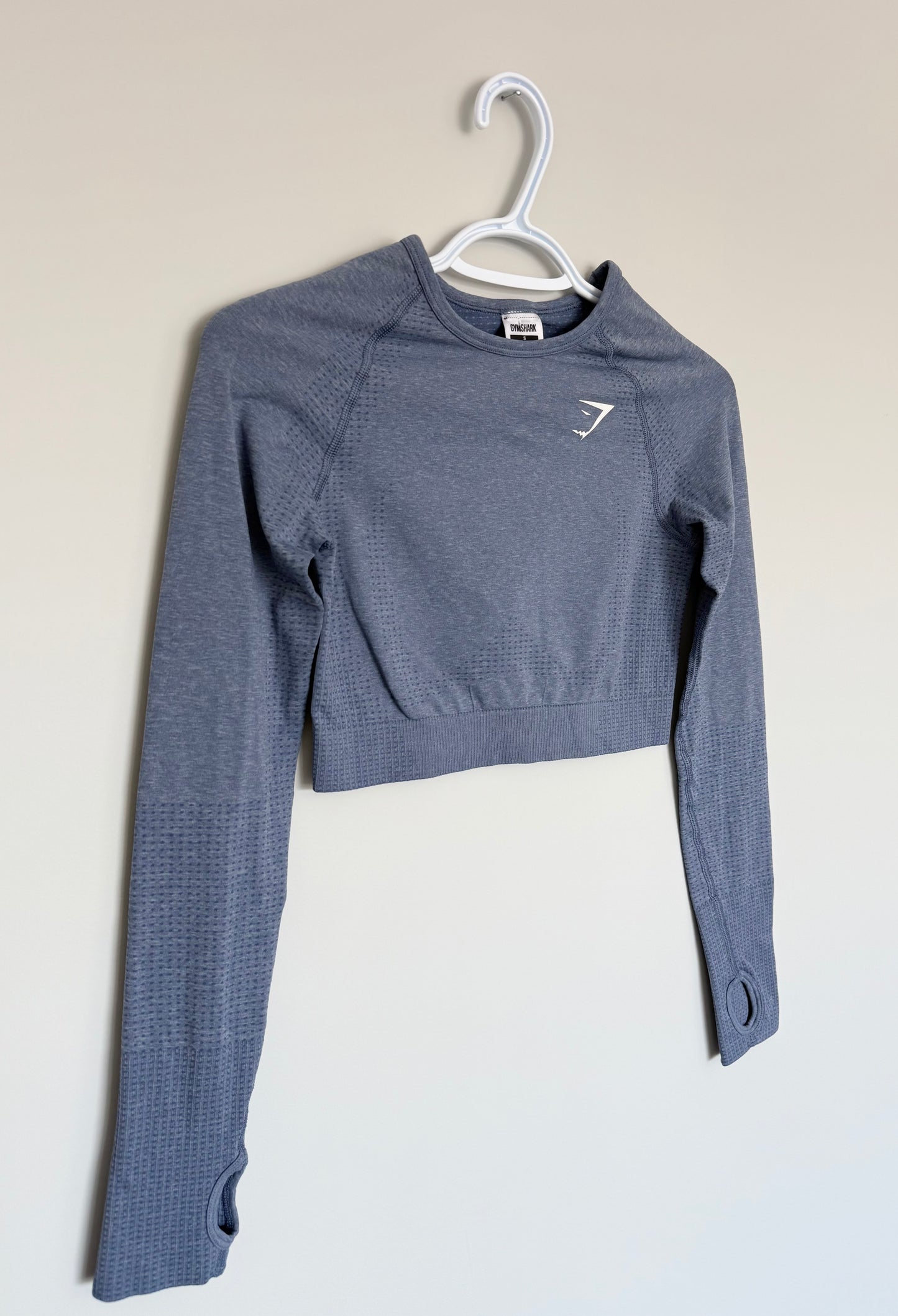 Women’s Gymshark Vital Seamless 2.0 Crop Top in Evening Blue Marl (Small)