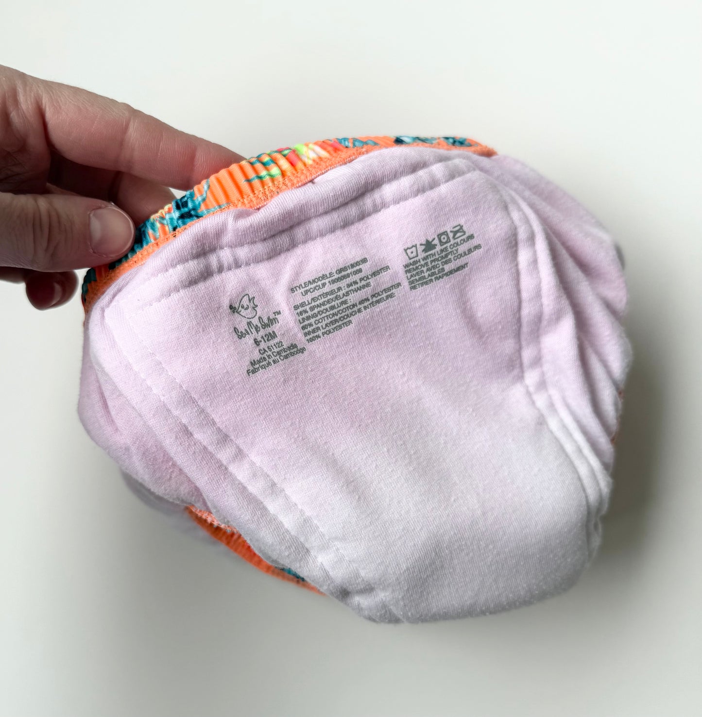 Sea Me Swim Orange Tropical Reusable Swim Diaper (6-12 Months)