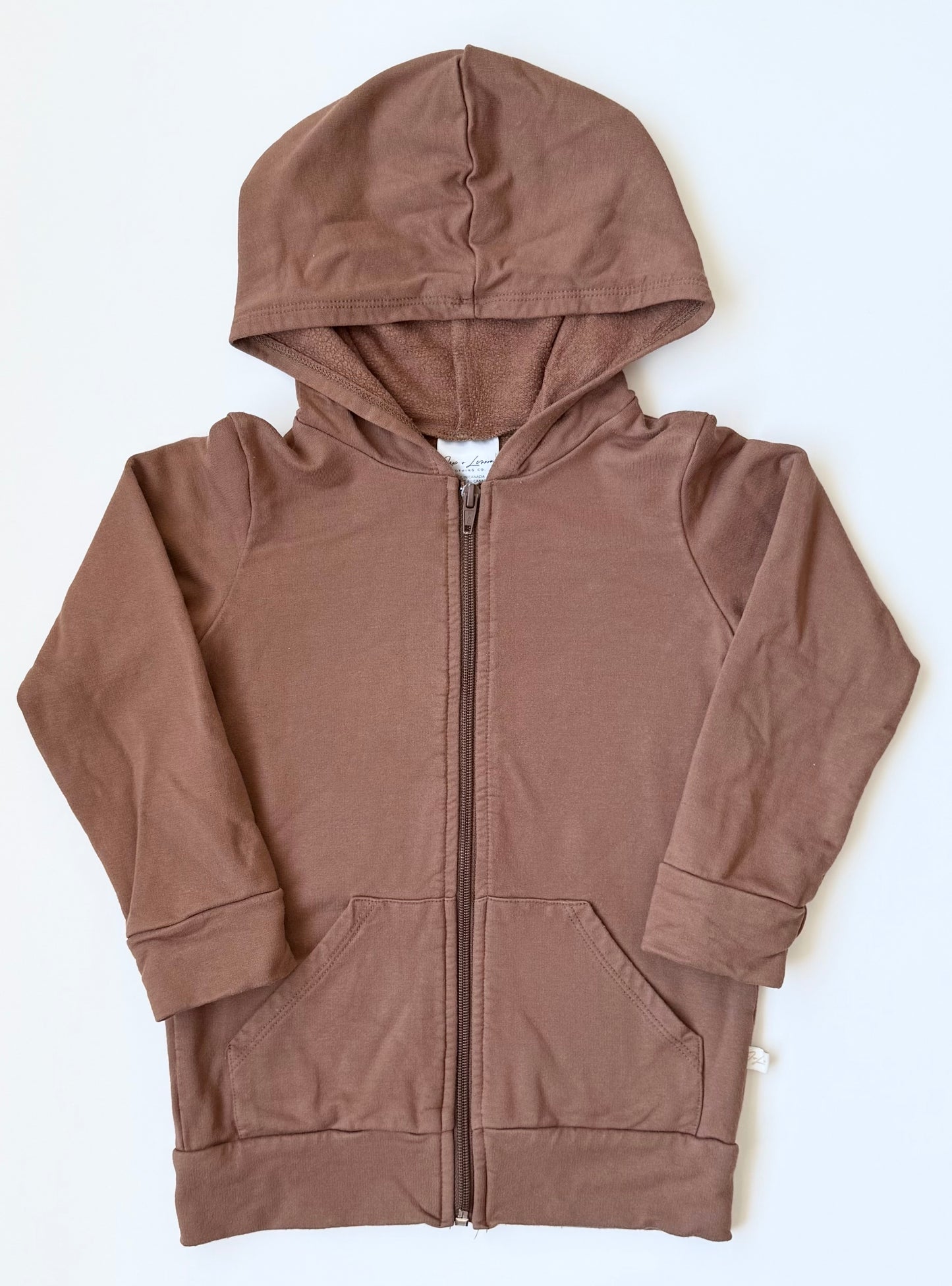 Jax & Lennon Brown Zip Up Hooded Sweater (3/4 Years)