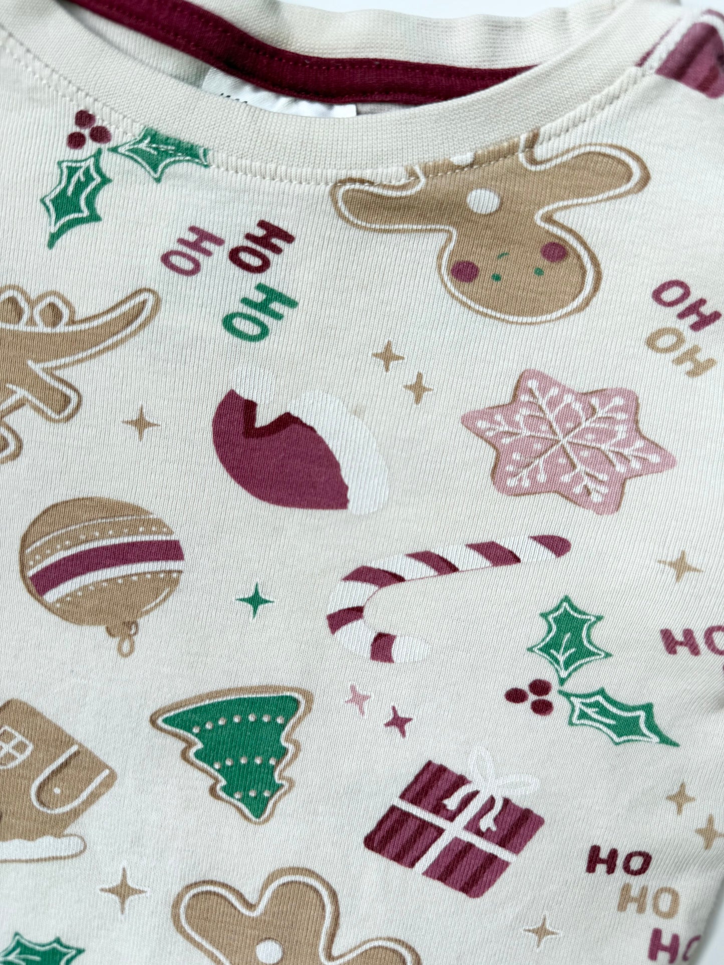 H&M Beige Christmas Treats Two Peice PJ Set (4T)