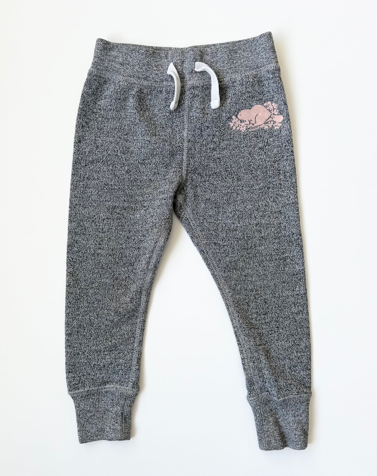 Roots Grey Heathered & Pink Beaver Sweatpants (3T)