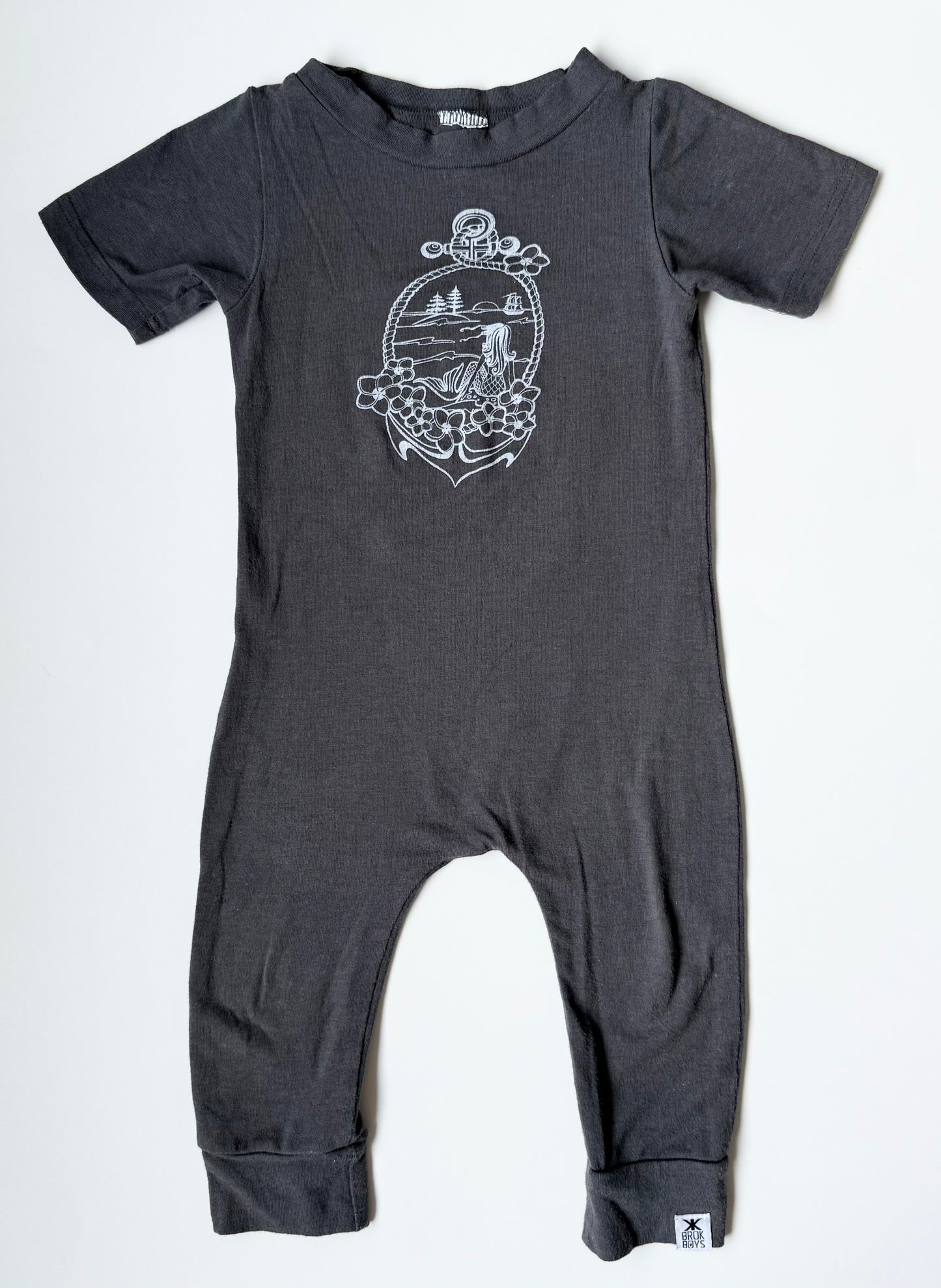 Brok Boys Dark Grey Anchor T-Shirt Jumpsuit (6-12 Months)